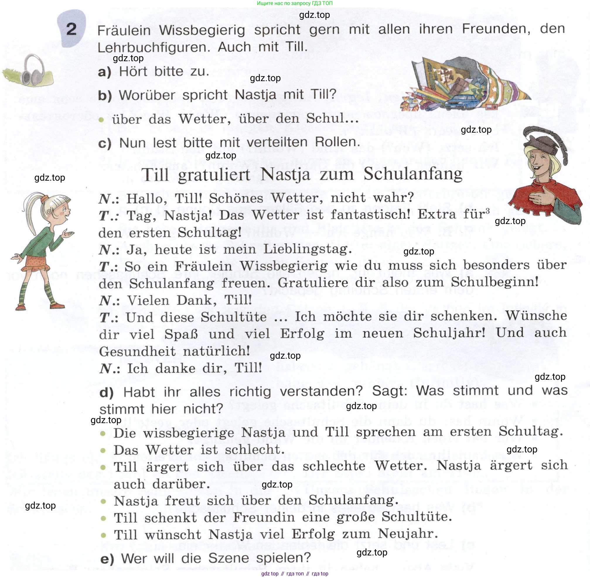 Немецкий язык (Deutsch), 6 класс учебник (lehrbuch), авторы: Бим Инесса Львовна (Bim I), Садомова Людмила Васильевна (Sadomova L), Санникова Лидия Михайловна (Sannikova L), издательство Просвещение, Москва, 2023, салатового цвета, Часть 1, страница 40, номер 2, Условие