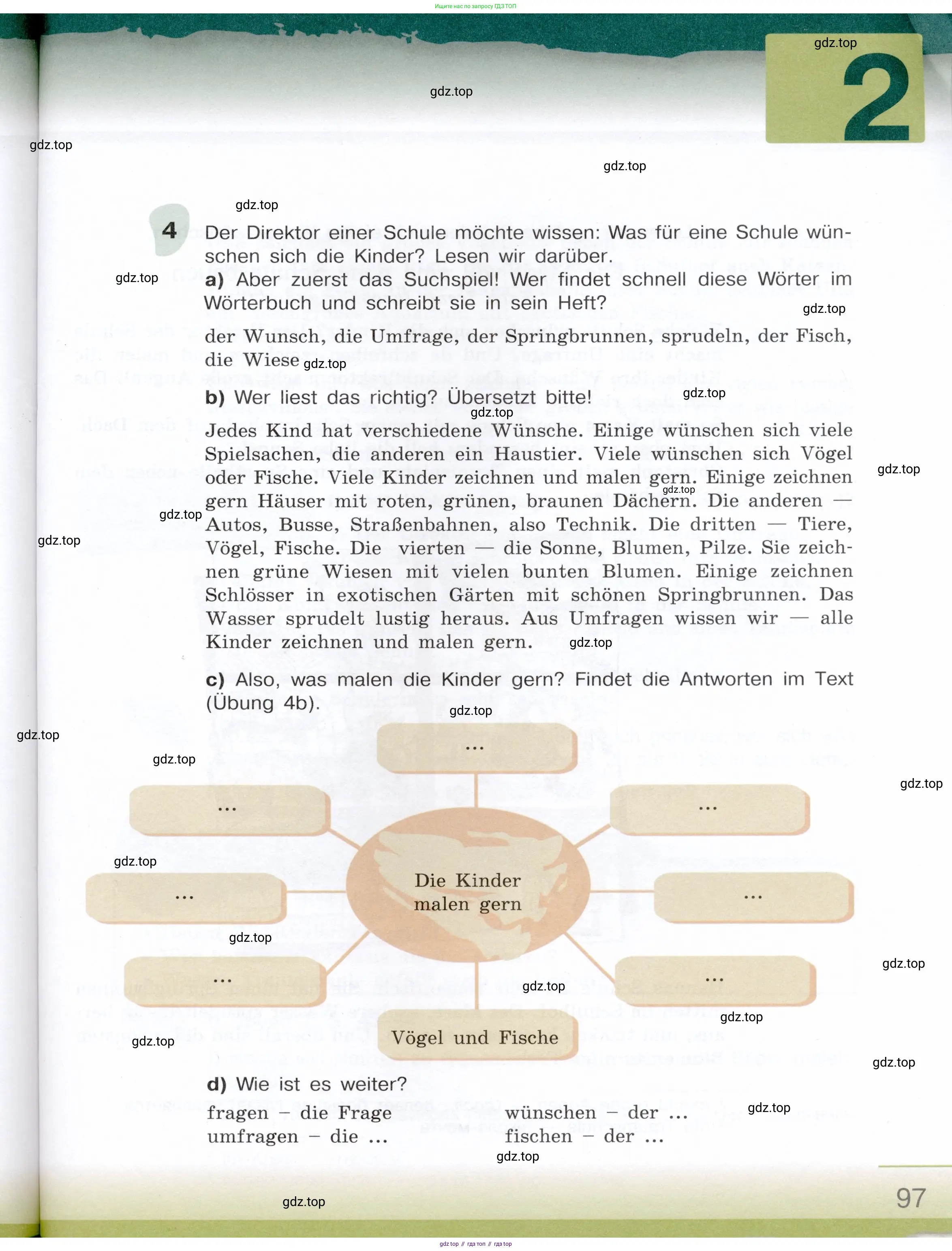 Немецкий язык (Deutsch), 6 класс учебник (lehrbuch), авторы: Бим Инесса Львовна (Bim I), Садомова Людмила Васильевна (Sadomova L), Санникова Лидия Михайловна (Sannikova L), издательство Просвещение, Москва, 2023, салатового цвета, Часть 1, страница 97