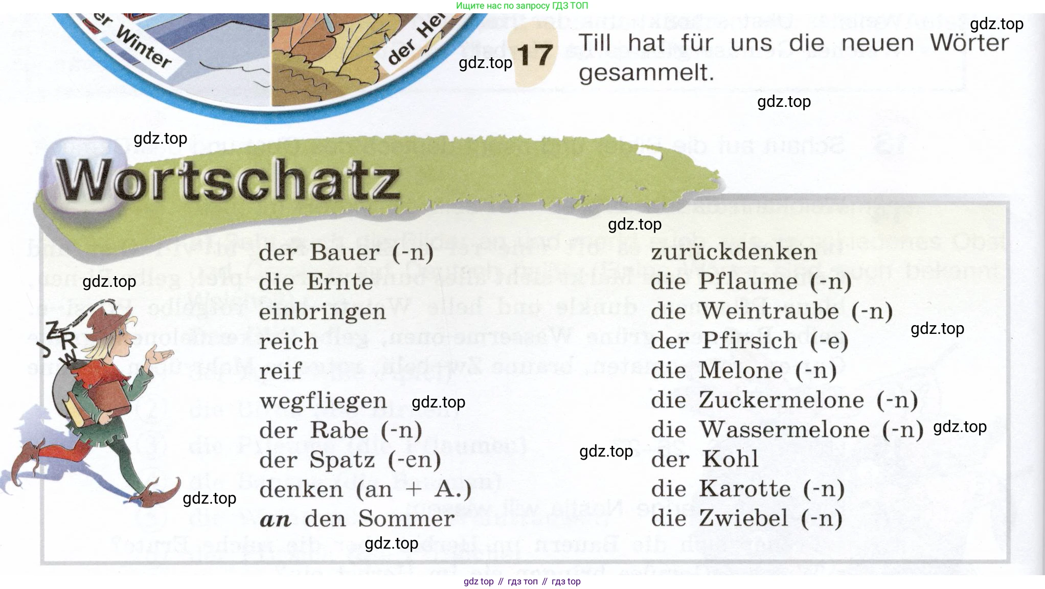 Немецкий язык (Deutsch), 6 класс учебник (lehrbuch), авторы: Бим Инесса Львовна (Bim I), Садомова Людмила Васильевна (Sadomova L), Санникова Лидия Михайловна (Sannikova L), издательство Просвещение, Москва, 2023, салатового цвета, Часть 1, страница 62, номер 17, Условие