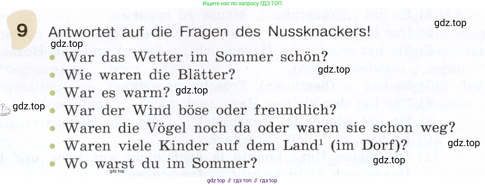 Немецкий язык (Deutsch), 6 класс учебник (lehrbuch), авторы: Бим Инесса Львовна (Bim I), Садомова Людмила Васильевна (Sadomova L), Санникова Лидия Михайловна (Sannikova L), издательство Просвещение, Москва, 2023, салатового цвета, Часть 1, страница 72, номер 9, Условие