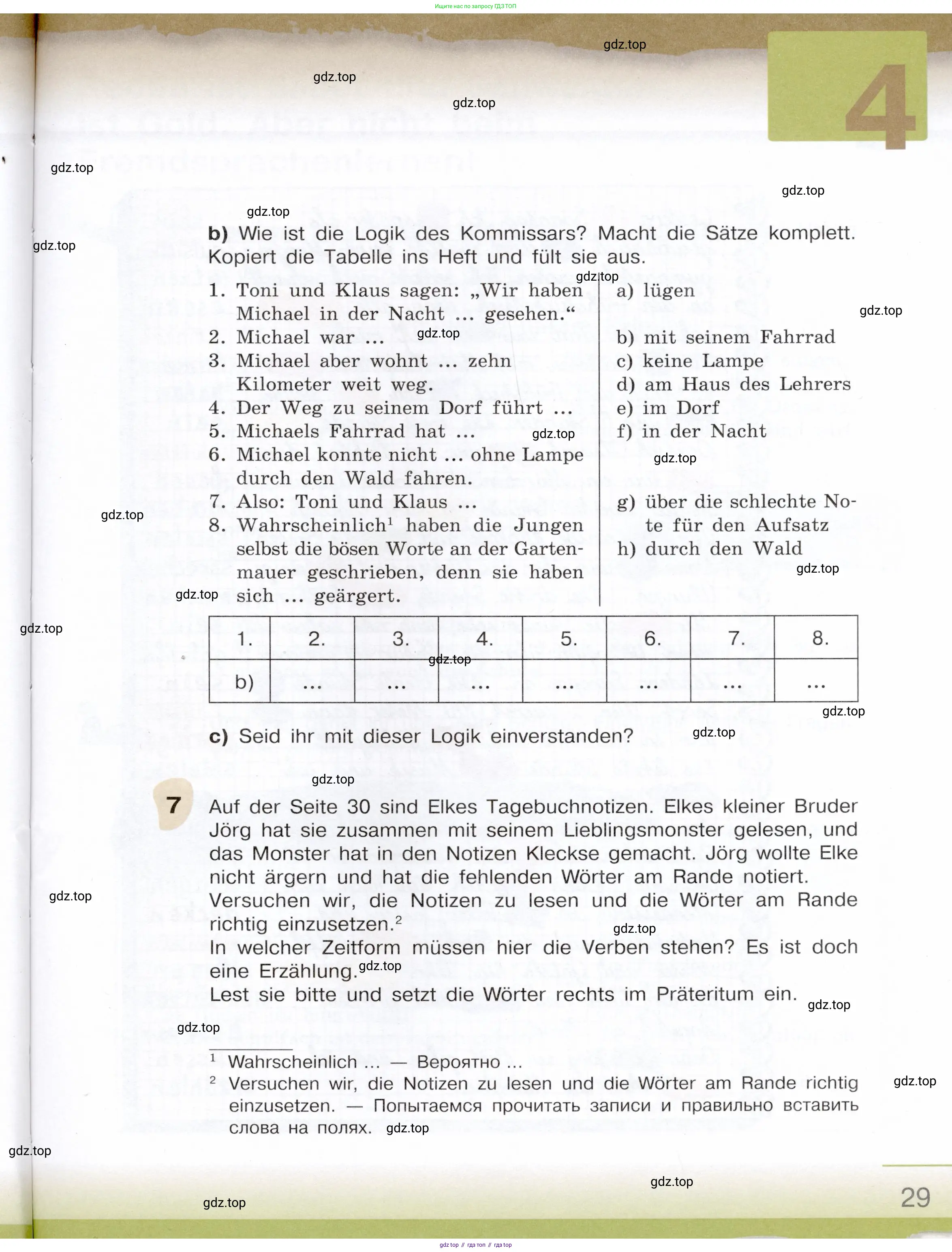 Немецкий язык (Deutsch), 6 класс учебник (lehrbuch), авторы: Бим Инесса Львовна (Bim I), Садомова Людмила Васильевна (Sadomova L), Санникова Лидия Михайловна (Sannikova L), издательство Просвещение, Москва, 2023, салатового цвета, Часть 1, страница 29