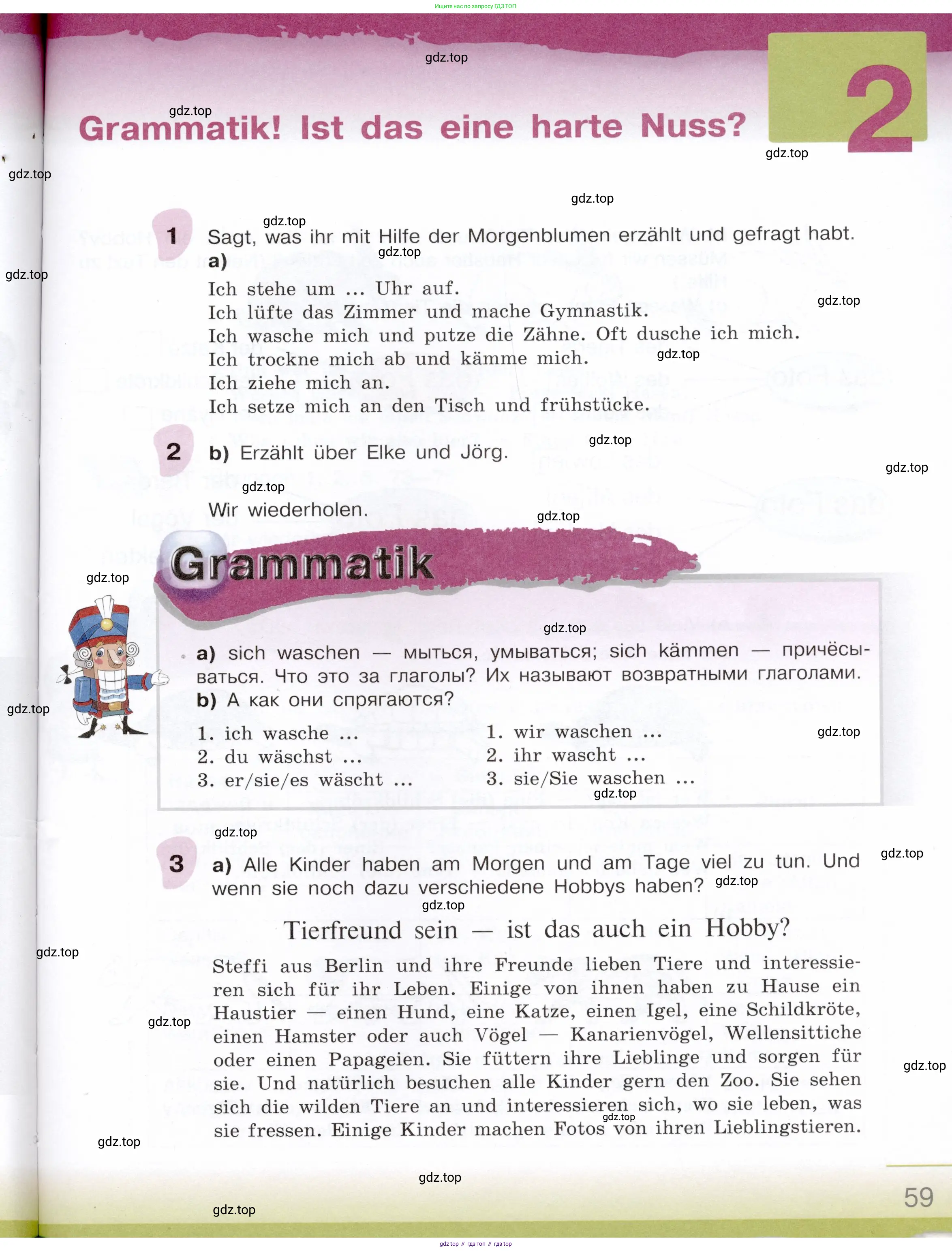 Немецкий язык (Deutsch), 6 класс учебник (lehrbuch), авторы: Бим Инесса Львовна (Bim I), Садомова Людмила Васильевна (Sadomova L), Санникова Лидия Михайловна (Sannikova L), издательство Просвещение, Москва, 2023, салатового цвета, Часть 1, страница 59