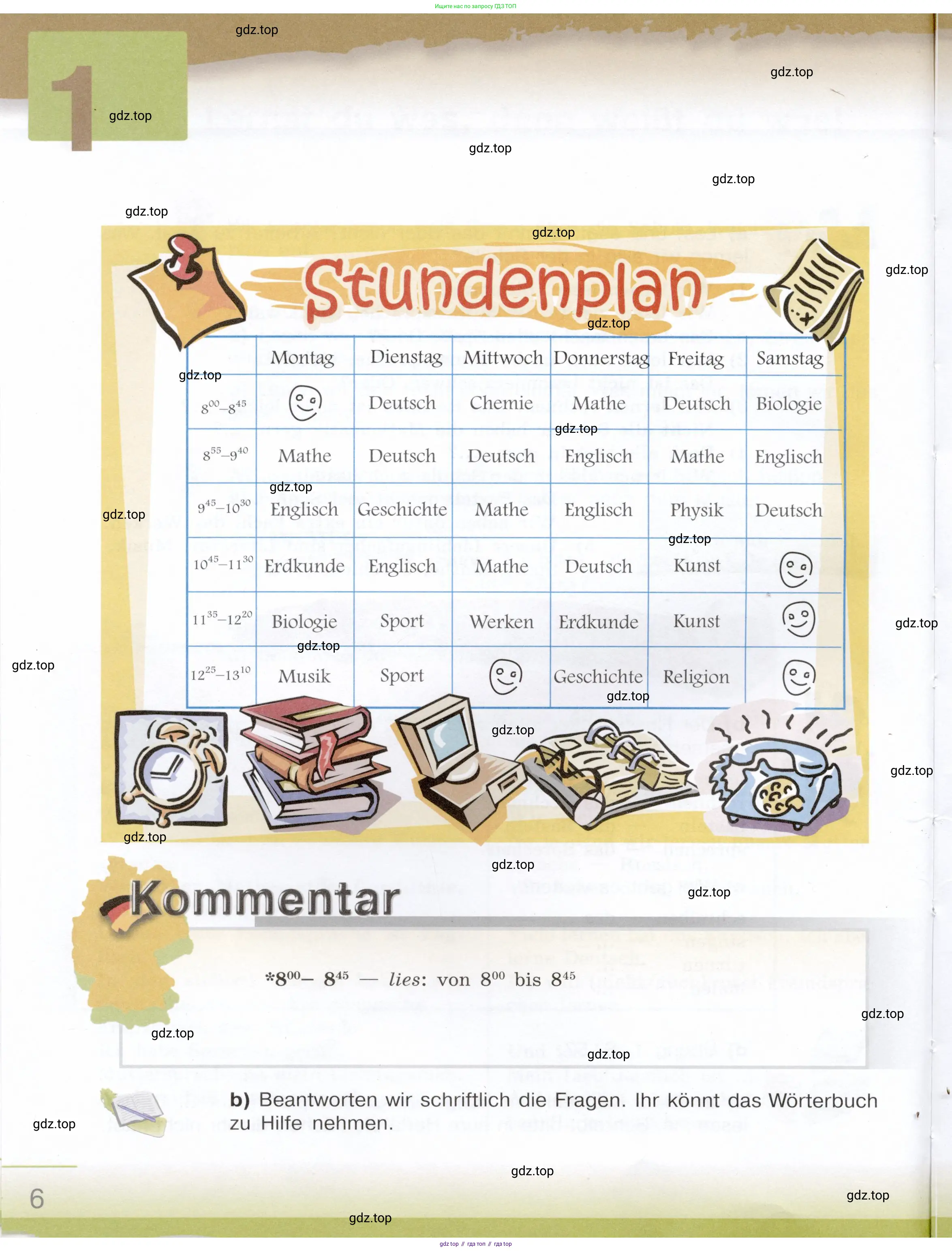 Немецкий язык (Deutsch), 6 класс учебник (lehrbuch), авторы: Бим Инесса Львовна (Bim I), Садомова Людмила Васильевна (Sadomova L), Санникова Лидия Михайловна (Sannikova L), издательство Просвещение, Москва, 2023, салатового цвета, Часть 1, страница 6
