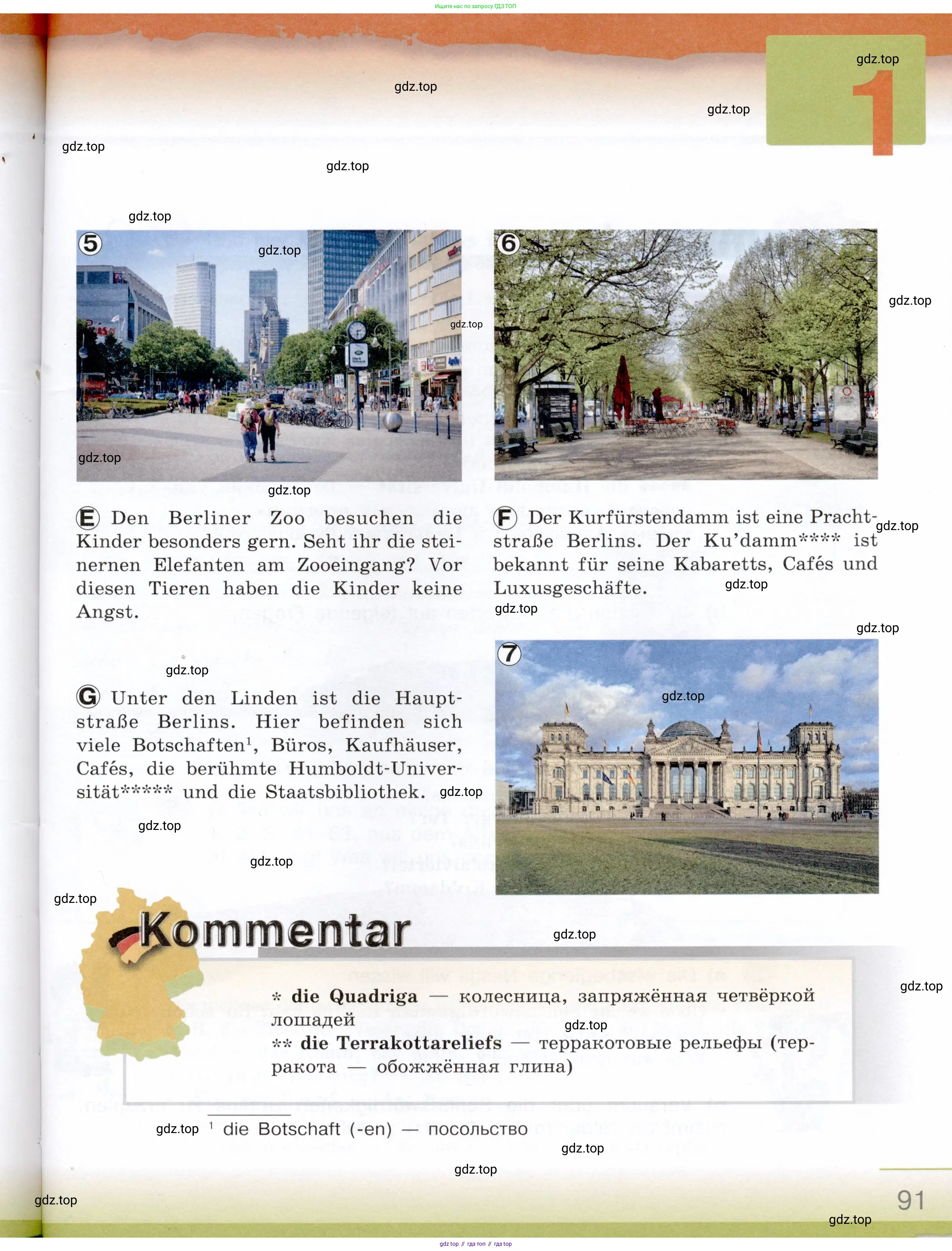 Немецкий язык (Deutsch), 6 класс учебник (lehrbuch), авторы: Бим Инесса Львовна (Bim I), Садомова Людмила Васильевна (Sadomova L), Санникова Лидия Михайловна (Sannikova L), издательство Просвещение, Москва, 2023, салатового цвета, Часть 1, страница 91