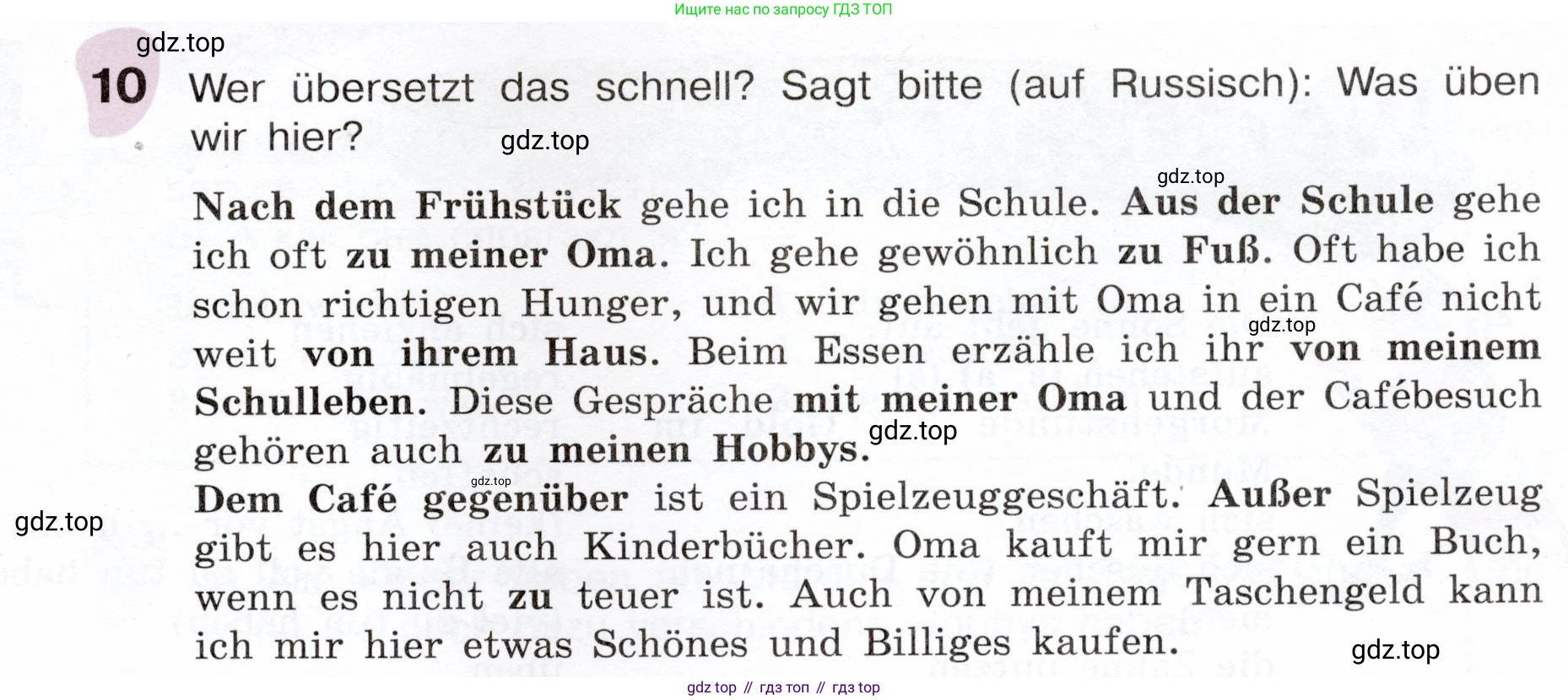Немецкий язык (Deutsch), 6 класс учебник (lehrbuch), авторы: Бим Инесса Львовна (Bim I), Садомова Людмила Васильевна (Sadomova L), Санникова Лидия Михайловна (Sannikova L), издательство Просвещение, Москва, 2023, салатового цвета, Часть 2, страница 57, номер 10, Условие