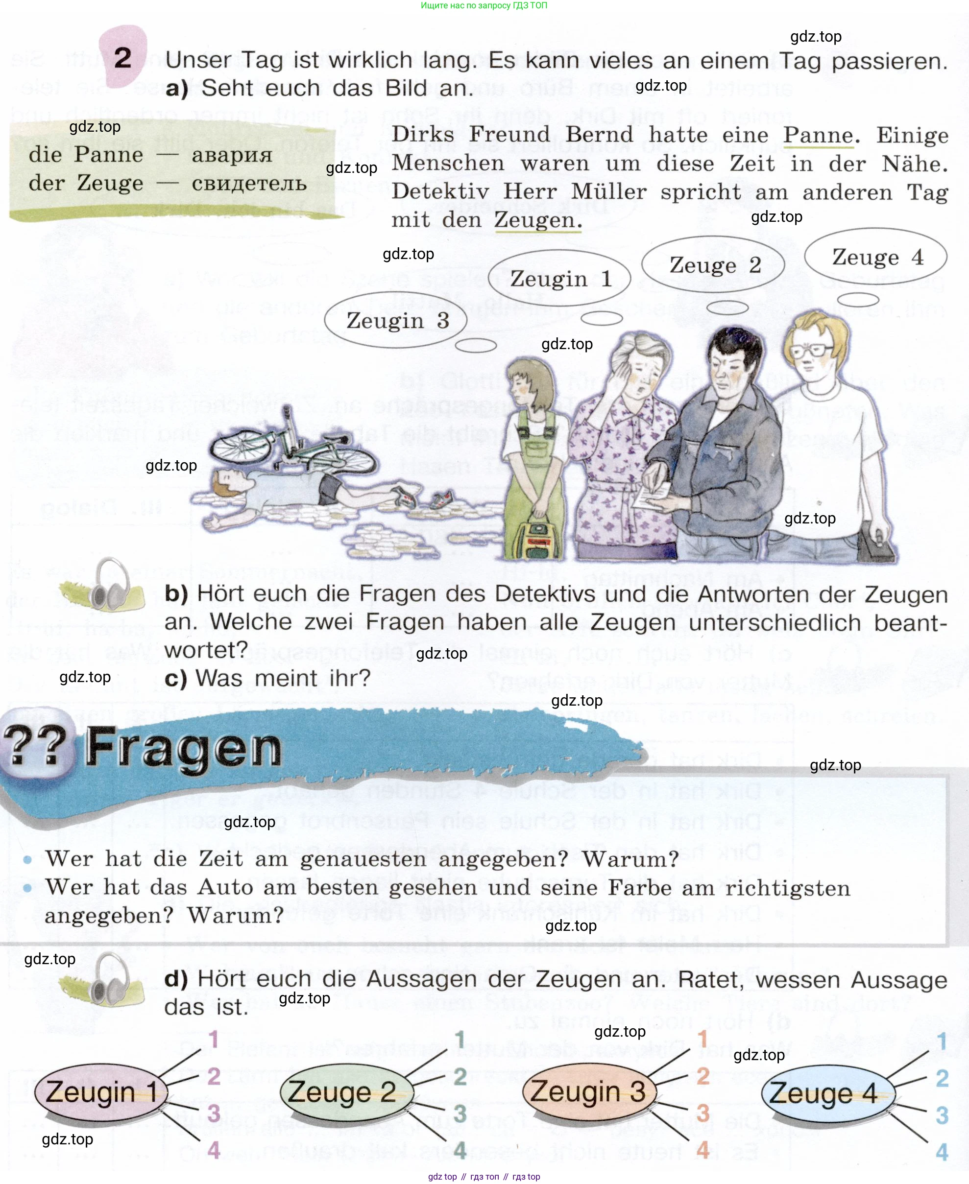 Немецкий язык (Deutsch), 6 класс учебник (lehrbuch), авторы: Бим Инесса Львовна (Bim I), Садомова Людмила Васильевна (Sadomova L), Санникова Лидия Михайловна (Sannikova L), издательство Просвещение, Москва, 2023, салатового цвета, Часть 2, страница 74, номер 2, Условие