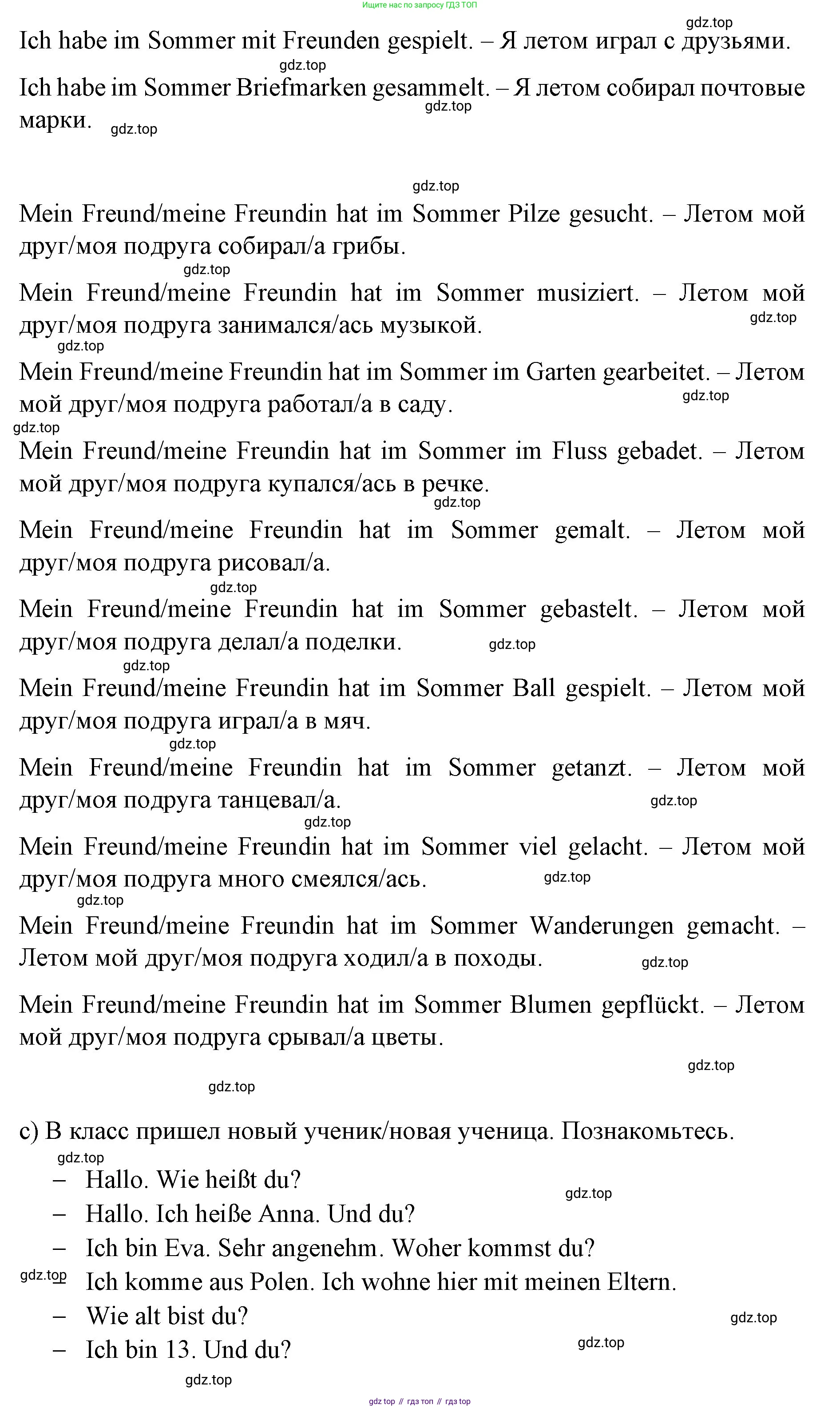 Немецкий язык (Deutsch), 6 класс учебник (lehrbuch), авторы: Бим Инесса Львовна (Bim I), Садомова Людмила Васильевна (Sadomova L), Санникова Лидия Михайловна (Sannikova L), издательство Просвещение, Москва, 2023, салатового цвета, Часть 1, страница 49, номер 6, Решение (продолжение 3)