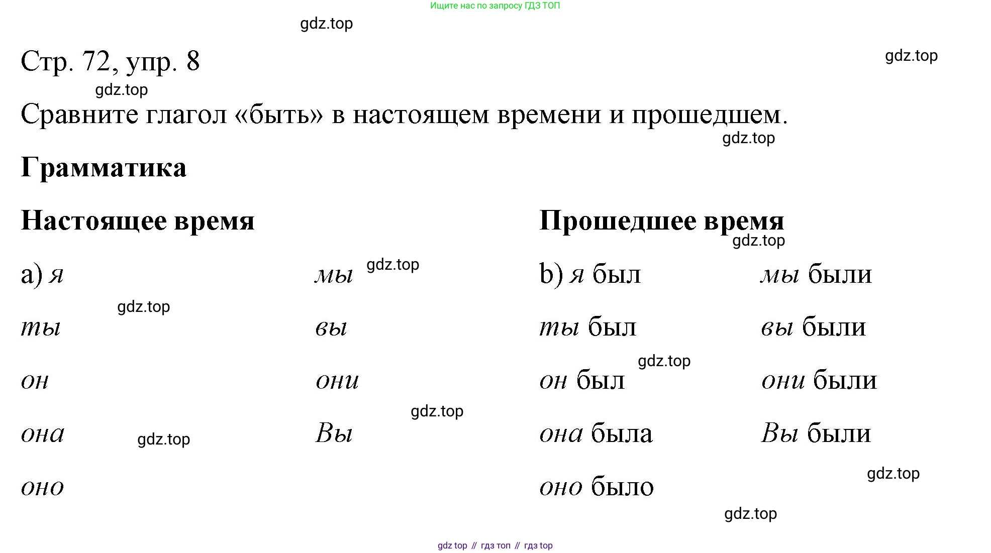 Немецкий язык (Deutsch), 6 класс учебник (lehrbuch), авторы: Бим Инесса Львовна (Bim I), Садомова Людмила Васильевна (Sadomova L), Санникова Лидия Михайловна (Sannikova L), издательство Просвещение, Москва, 2023, салатового цвета, Часть 1, страница 72, номер 8, Решение