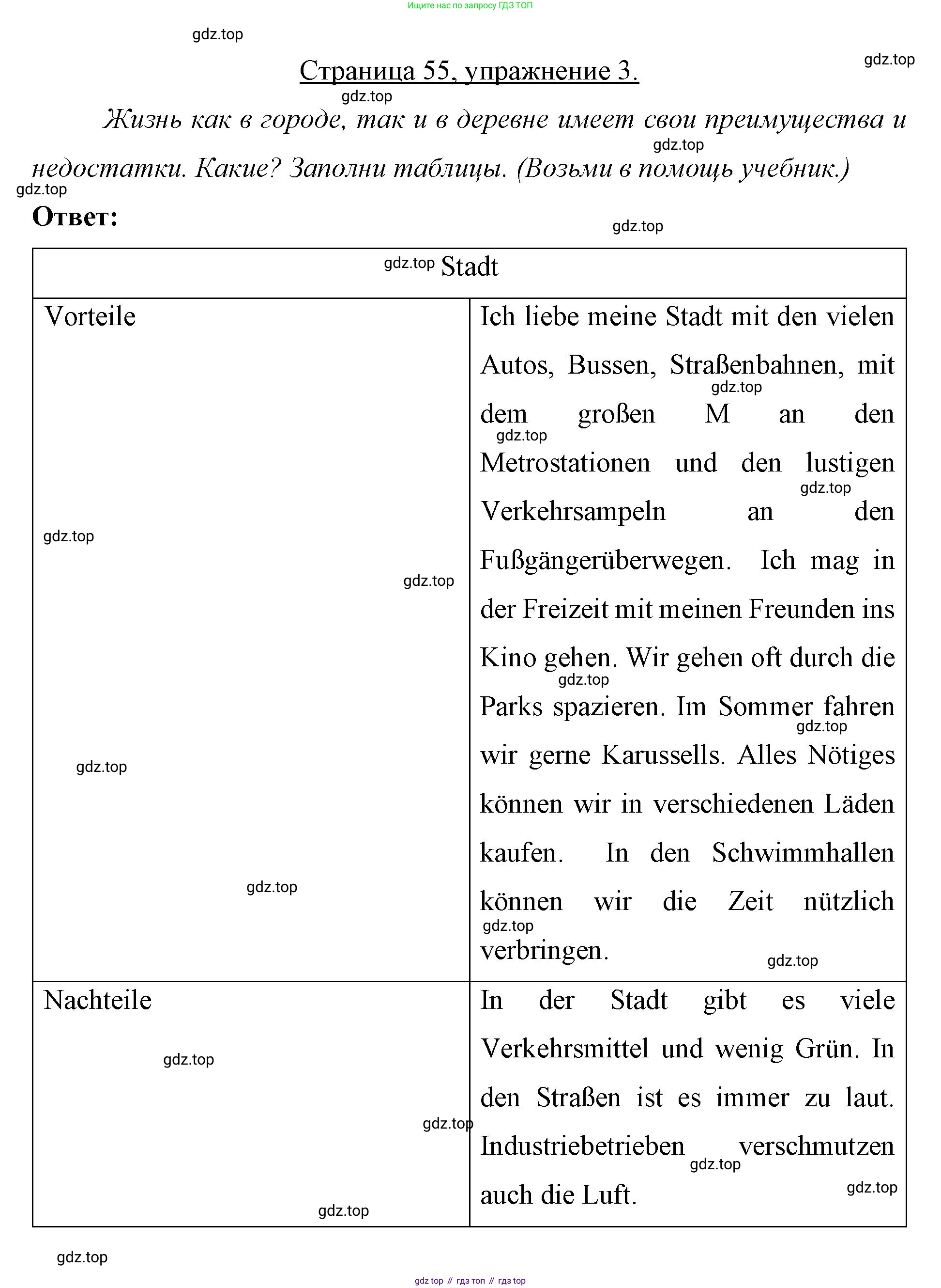 Немецкий язык (Deutsch), 7 класс рабочая тетрадь (arbeitsbuch), авторы: Бим Инесса Львовна (Bim I), Садомова Людмила Васильевна (Sadomova L), Фомичева Людмила Михайловна (Fomitschjowa L), Крылова Жанета Яковлевна (Krylowa Schaneta), издательство Просвещение, Москва, 2023, оранжевого цвета, страница 55, номер 3, Решение