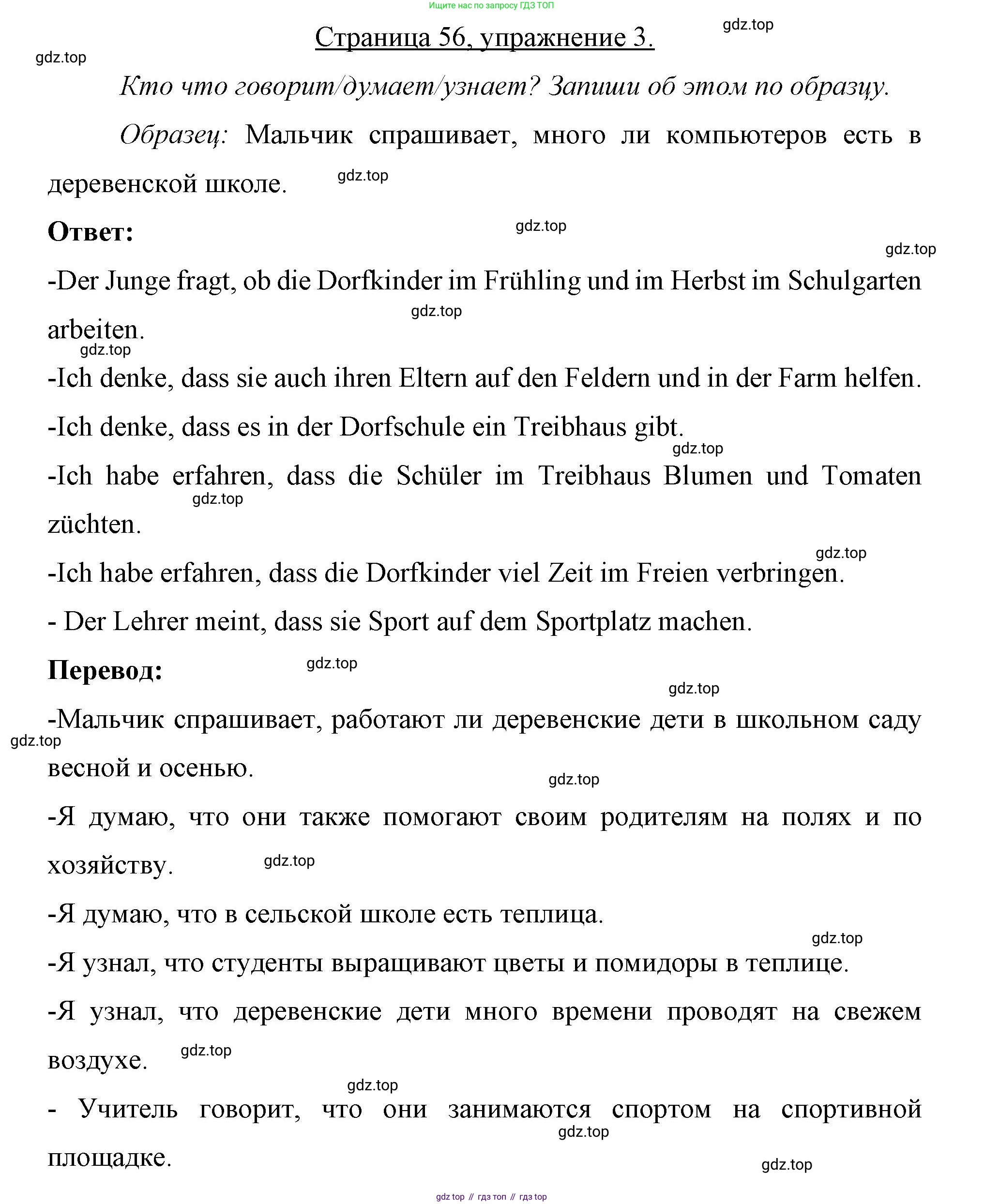 Немецкий язык (Deutsch), 7 класс рабочая тетрадь (arbeitsbuch), авторы: Бим Инесса Львовна (Bim I), Садомова Людмила Васильевна (Sadomova L), Фомичева Людмила Михайловна (Fomitschjowa L), Крылова Жанета Яковлевна (Krylowa Schaneta), издательство Просвещение, Москва, 2023, оранжевого цвета, страница 56, номер 3, Решение