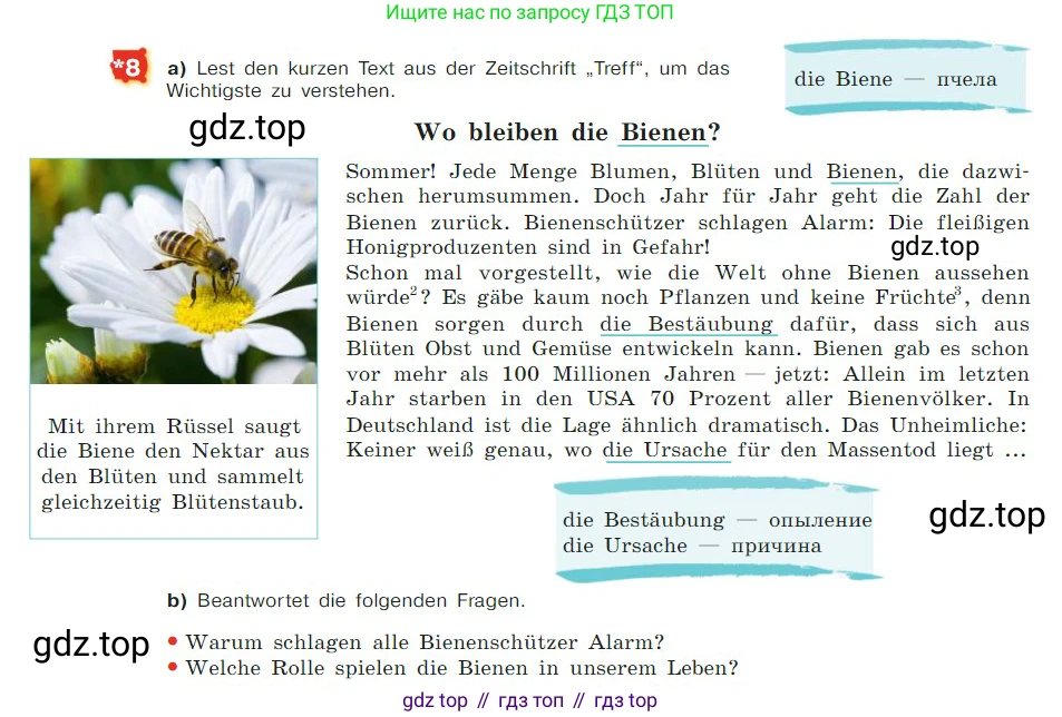 ГДЗ Немецкий язык (Deutsch), 7 класс учебник (lehrbuch), авторы: Бим Инесса Львовна (Bim I), Садомова Людмила Васильевна (Sadomova L), издательство Просвещение, Москва, 2023, оранжевого цвета, страница 157, номер 8, Условие