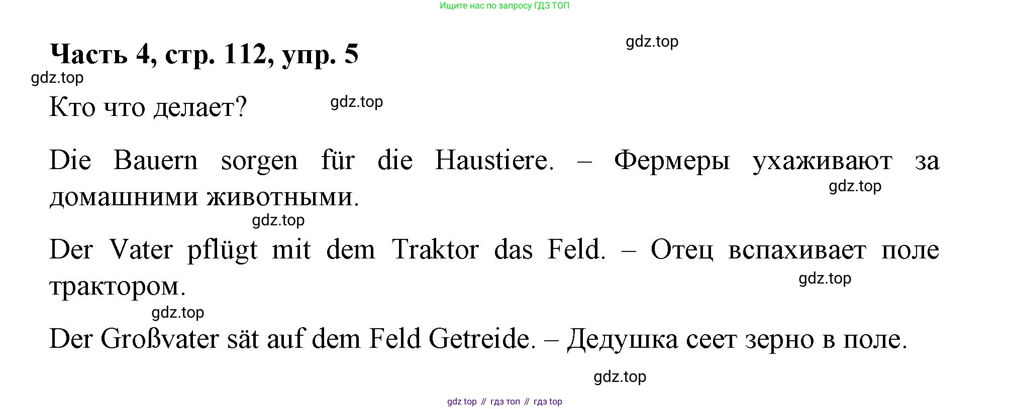 ГДЗ Немецкий язык (Deutsch), 7 класс учебник (lehrbuch), авторы: Бим Инесса Львовна (Bim I), Садомова Людмила Васильевна (Sadomova L), издательство Просвещение, Москва, 2023, оранжевого цвета, страница 112, номер 5, Решение