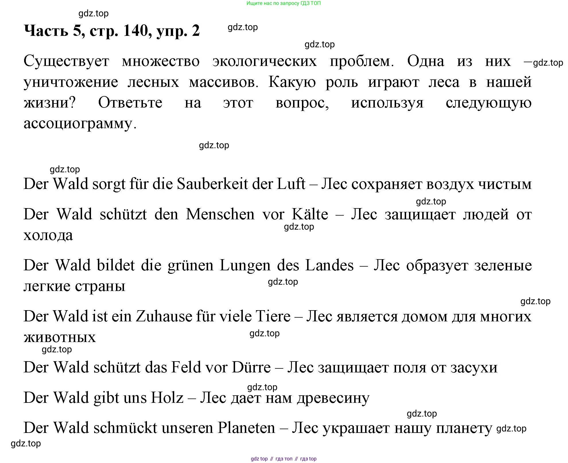 ГДЗ Немецкий язык (Deutsch), 7 класс учебник (lehrbuch), авторы: Бим Инесса Львовна (Bim I), Садомова Людмила Васильевна (Sadomova L), издательство Просвещение, Москва, 2023, оранжевого цвета, страница 140, номер 2, Решение