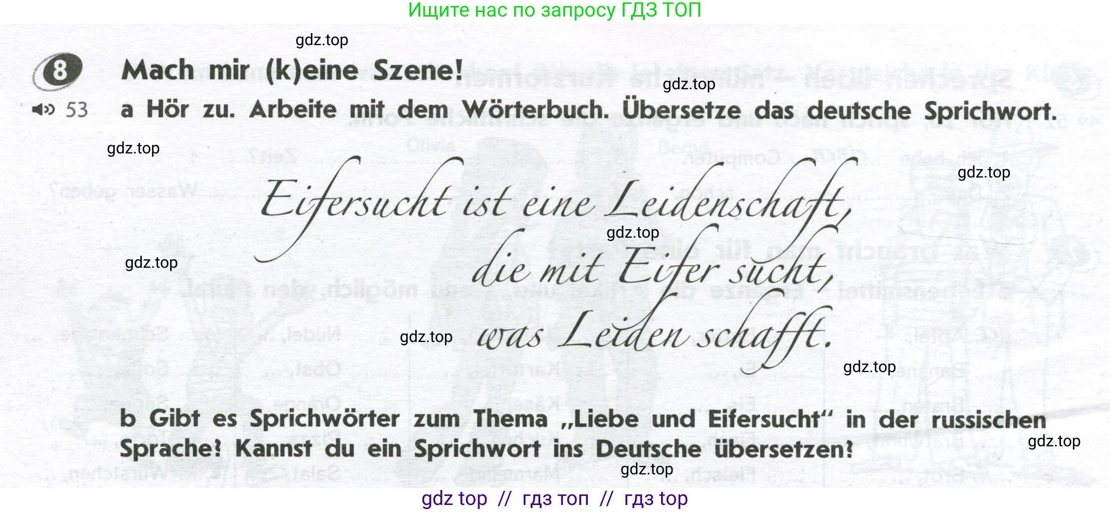 Немецкий язык (Deutsch), 8 класс рабочая тетрадь (arbeitsbuch), авторы: Аверин Михаил Михайлович (Awerin М), Джин Фридерике (Jin Friederike), Рорман Лутц (Rohrmann Lutz), Ризу Грамматики (Rizou Grammatiki), издательство Просвещение, Москва, 2024, страница 64, номер 8, Условие