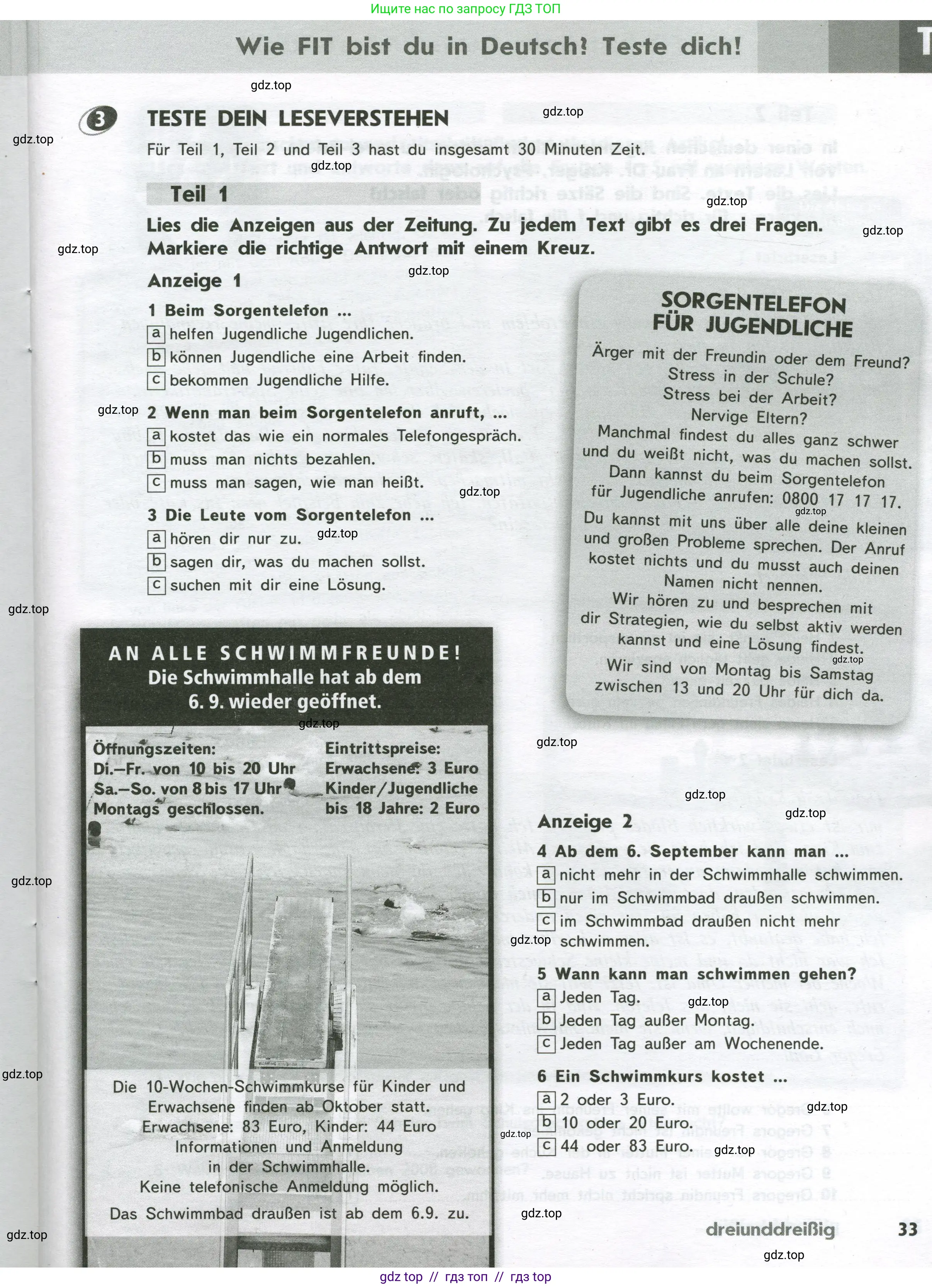 Немецкий язык (Deutsch), 8 класс рабочая тетрадь (arbeitsbuch), авторы: Аверин Михаил Михайлович (Awerin М), Джин Фридерике (Jin Friederike), Рорман Лутц (Rohrmann Lutz), Ризу Грамматики (Rizou Grammatiki), издательство Просвещение, Москва, 2024, страница 33