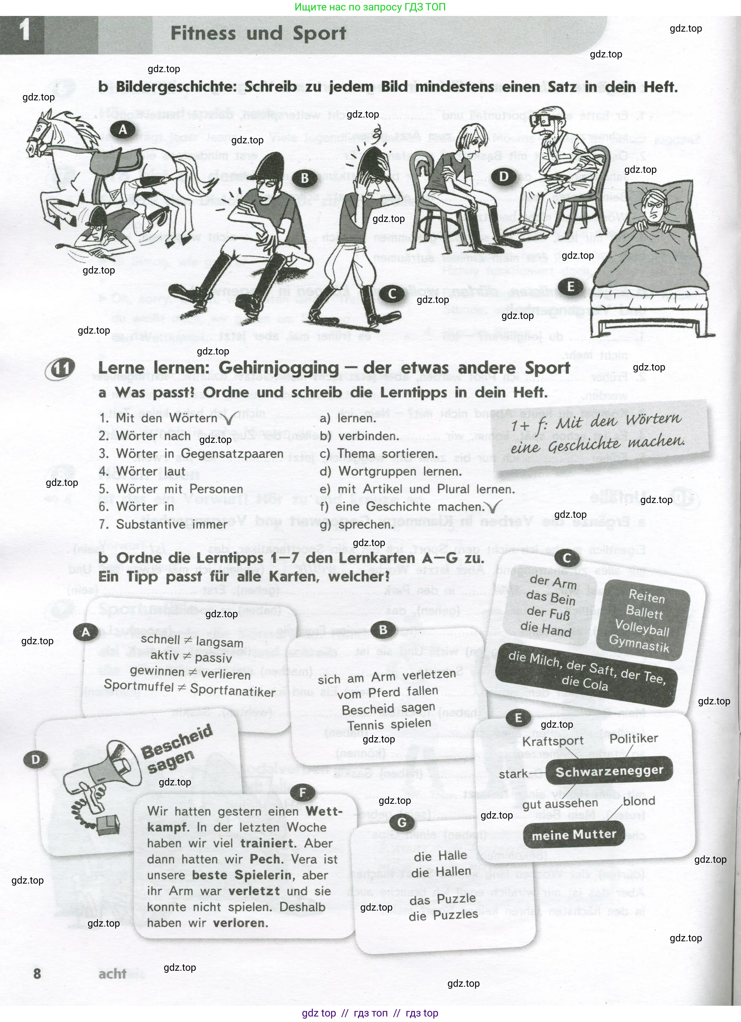 Немецкий язык (Deutsch), 8 класс рабочая тетрадь (arbeitsbuch), авторы: Аверин Михаил Михайлович (Awerin М), Джин Фридерике (Jin Friederike), Рорман Лутц (Rohrmann Lutz), Ризу Грамматики (Rizou Grammatiki), издательство Просвещение, Москва, 2024, страница 8