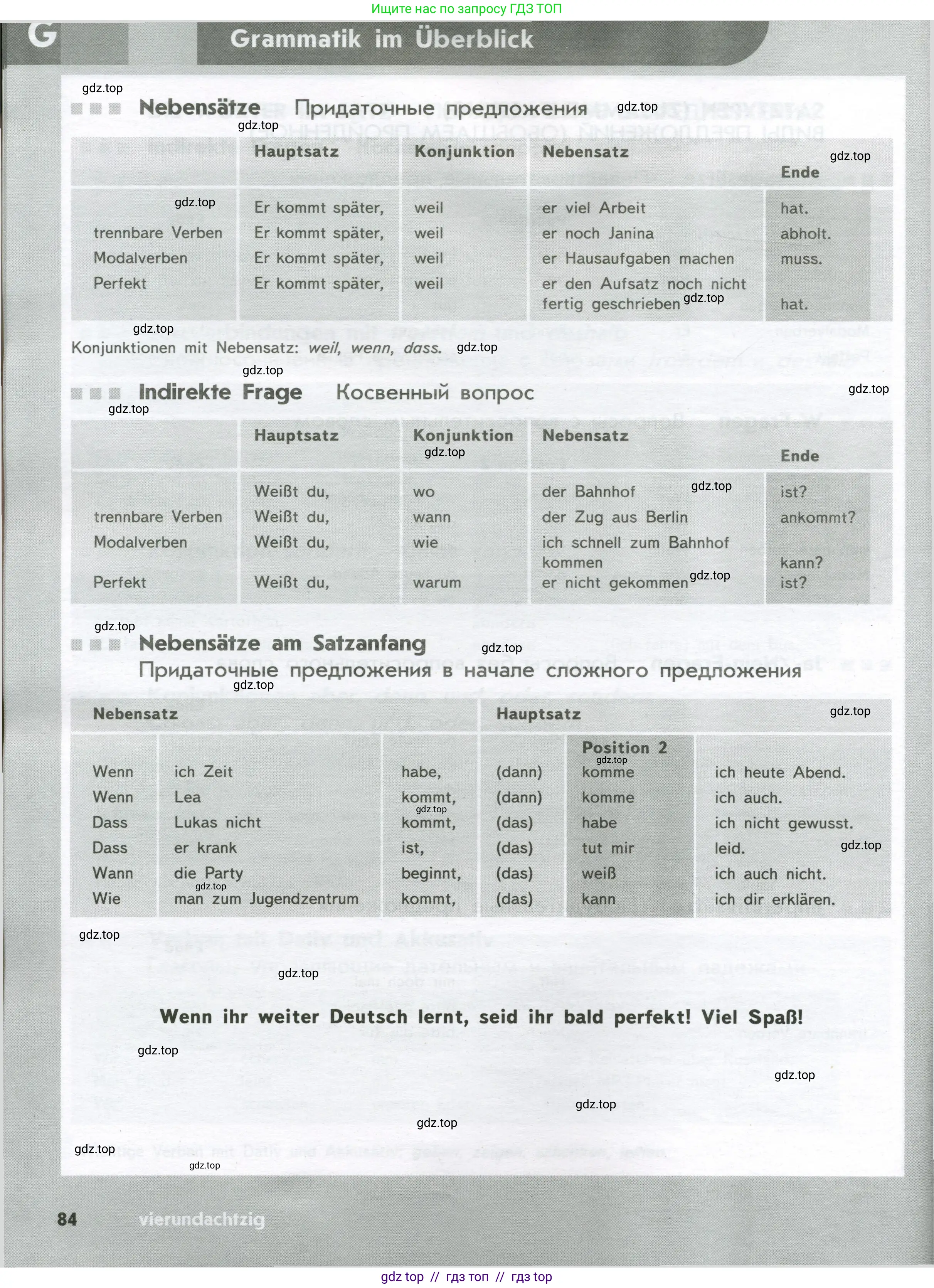 Немецкий язык (Deutsch), 8 класс рабочая тетрадь (arbeitsbuch), авторы: Аверин Михаил Михайлович (Awerin М), Джин Фридерике (Jin Friederike), Рорман Лутц (Rohrmann Lutz), Ризу Грамматики (Rizou Grammatiki), издательство Просвещение, Москва, 2024, страница 84