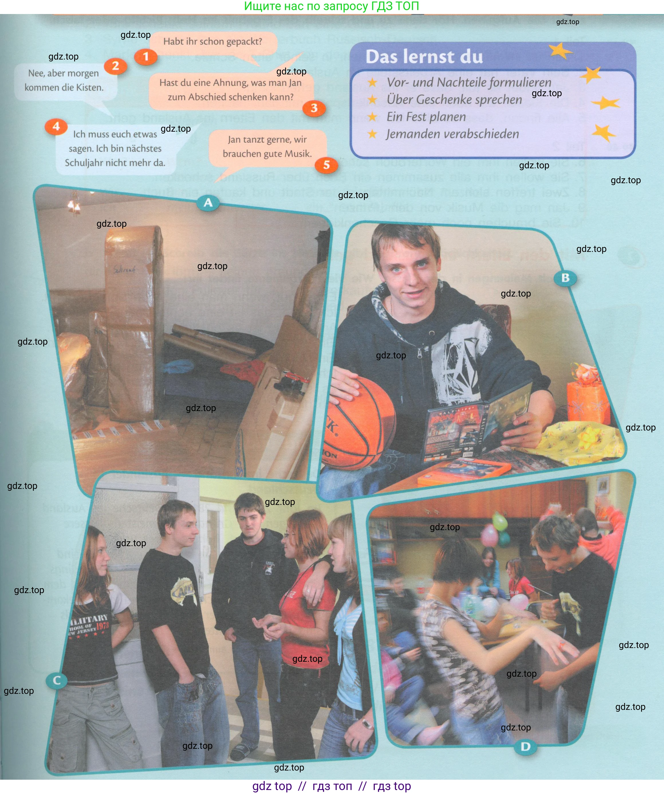 Немецкий язык (Deutsch), 8 класс учебник (lehrbuch), авторы: Аверин Михаил Михайлович (Awerin М), Джин Фридерике (Jin Friederike), Рорман Лутц (Rohrmann Lutz), Ризу Грамматики (Rizou Grammatiki), издательство Просвещение, Москва, 2023, страница 58, номер 1, Условие (продолжение 2)