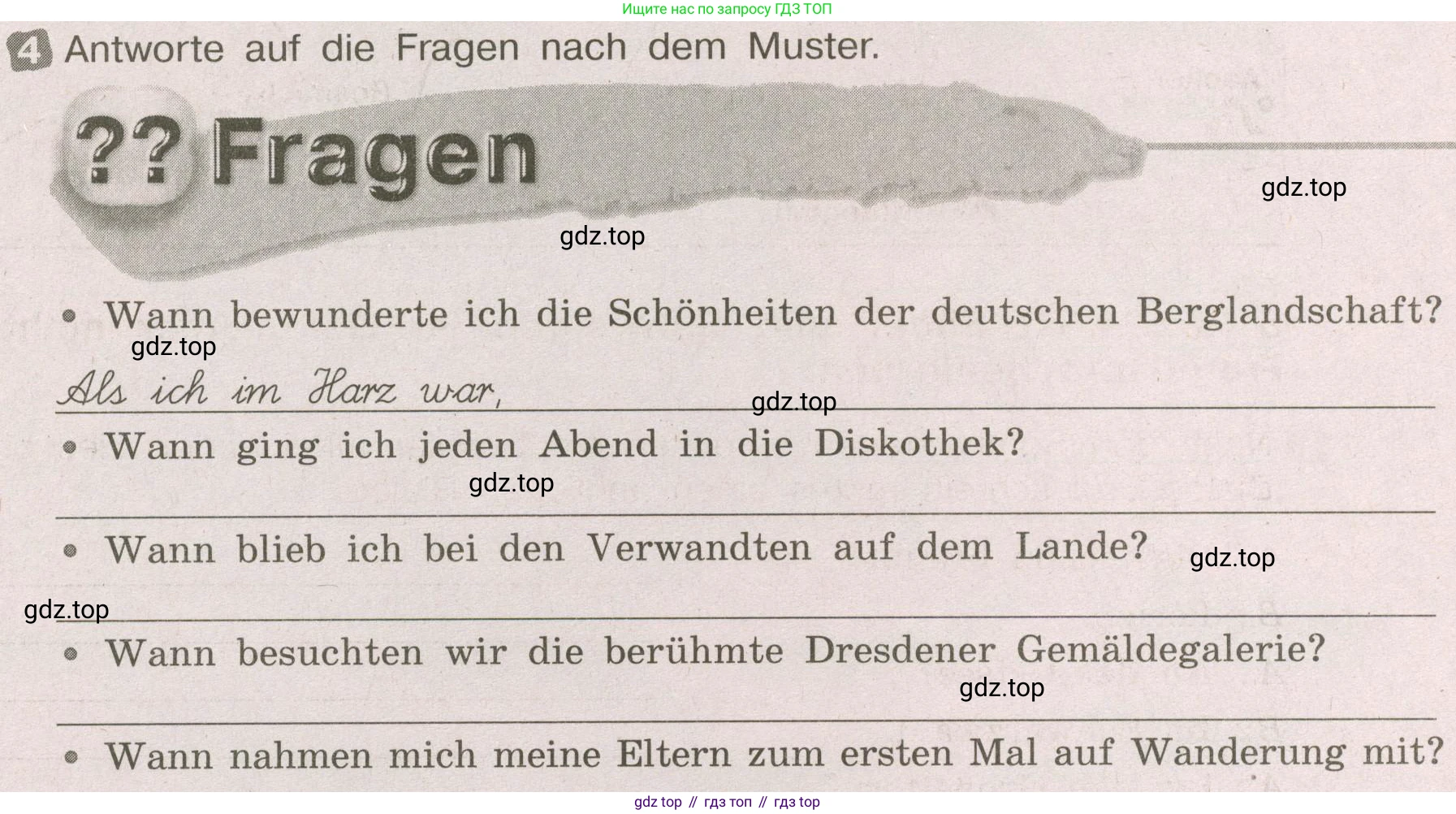 ГДЗ Немецкий язык (Deutsch), 8 класс рабочая тетрадь (arbeitsbuch), авторы: Бим Инесса Львовна (Bim I), Садомова Людмила Васильевна (Sadomova L), Крылова Жанета Яковлевна (Krylowa Schaneta), издательство Просвещение, Москва, 2019 - 2023, жёлтого цвета, страница 10, номер 4, Условие