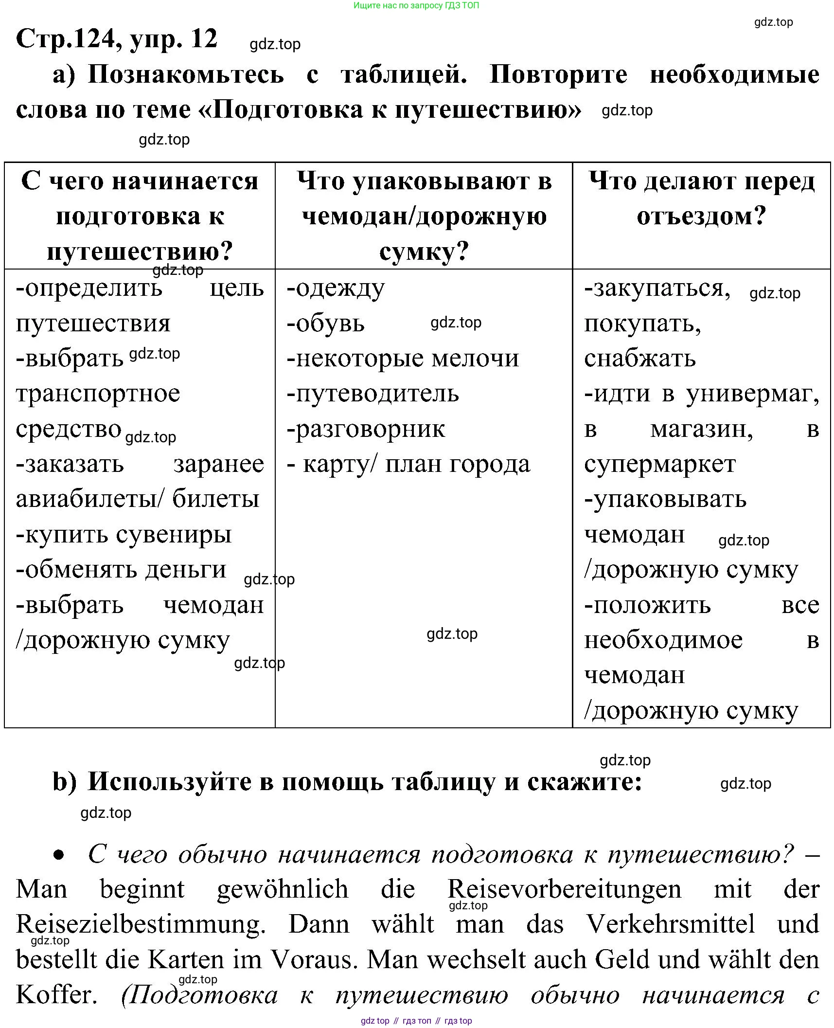 ГДЗ Немецкий язык (Deutsch), 8 класс учебник (lehrbuch), авторы: Бим Инесса Львовна (Bim I), Садомова Людмила Васильевна (Sadomova L), Крылова Жанета Яковлевна (Krylowa Schaneta), Санникова Лидия Михайловна (Sannikova L), Картова Алима Султановна, Чернявская Людмила Александровна, издательство Просвещение, Москва, 2023, жёлтого цвета, страница 124, номер 12, Решение
