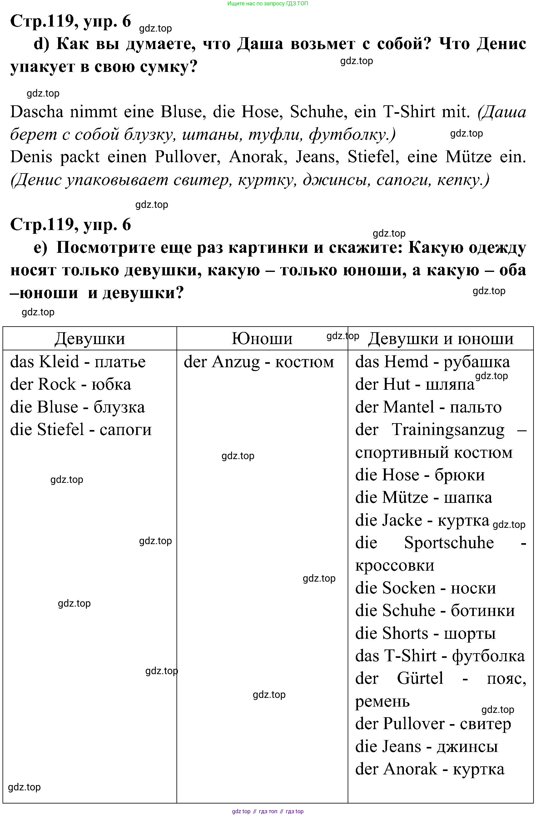 ГДЗ Немецкий язык (Deutsch), 8 класс учебник (lehrbuch), авторы: Бим Инесса Львовна (Bim I), Садомова Людмила Васильевна (Sadomova L), Крылова Жанета Яковлевна (Krylowa Schaneta), Санникова Лидия Михайловна (Sannikova L), Картова Алима Султановна, Чернявская Людмила Александровна, издательство Просвещение, Москва, 2023, жёлтого цвета, страница 119, номер 6, Решение (продолжение 3)