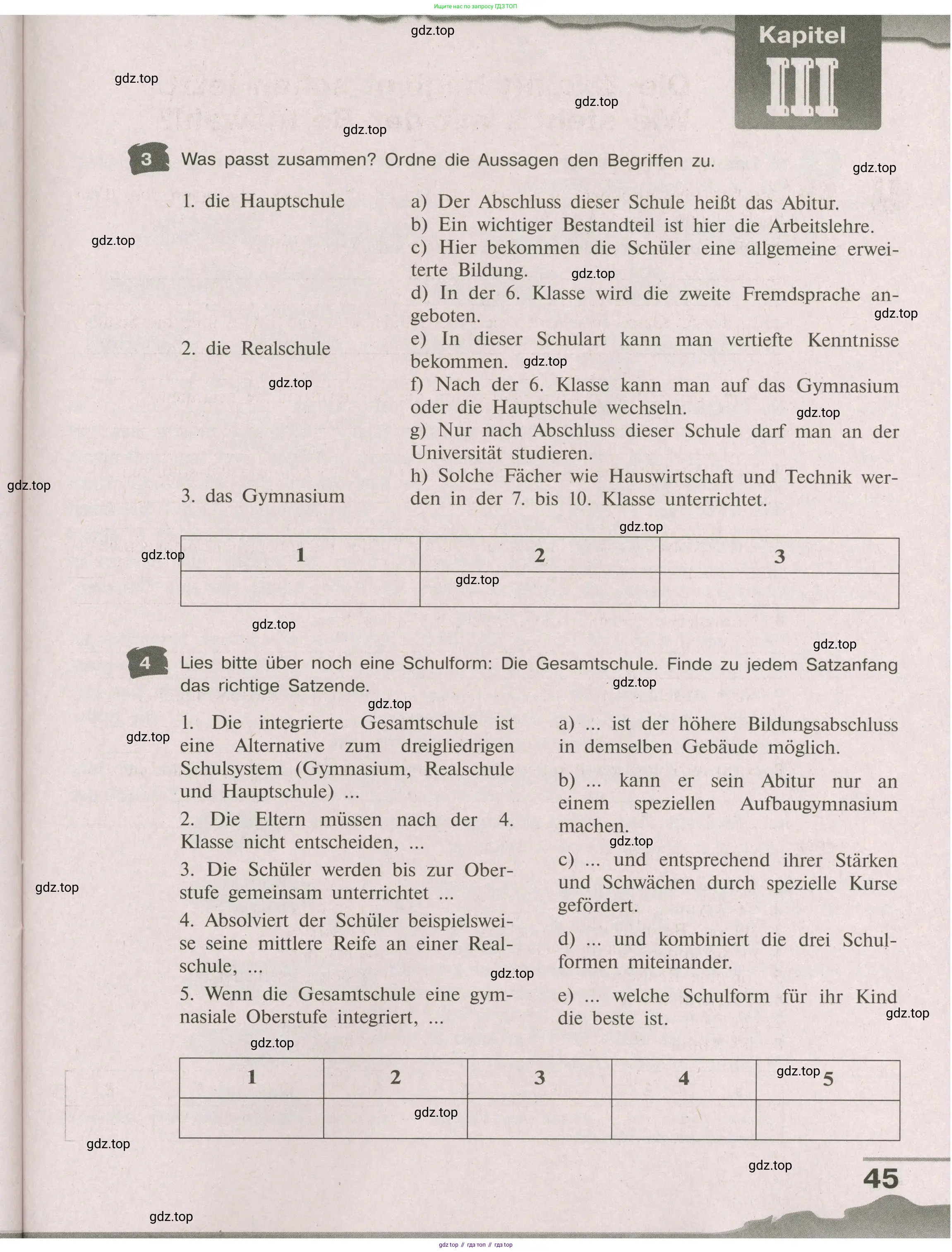 Немецкий язык (Deutsch), 9 класс рабочая тетрадь (arbeitsbuch), авторы: Бим Инесса Львовна (Bim I), Лытаева Мария Александровна (Lytajewa M), издательство Просвещение, Москва, 2021 - 2023, бирюзового цвета, страница 45