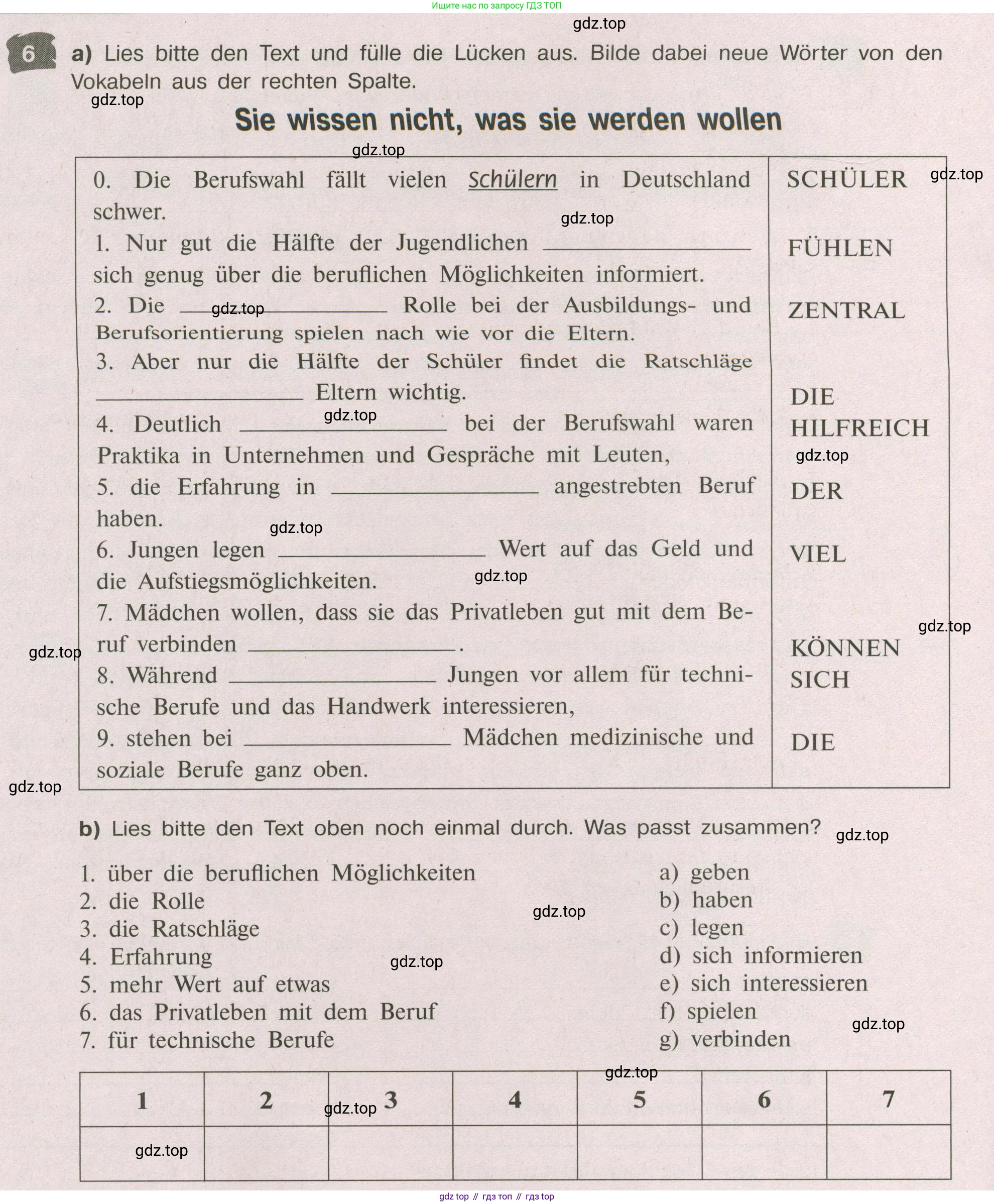 Немецкий язык (Deutsch), 9 класс рабочая тетрадь (arbeitsbuch), авторы: Бим Инесса Львовна (Bim I), Лытаева Мария Александровна (Lytajewa M), издательство Просвещение, Москва, 2021 - 2023, бирюзового цвета, страница 50, номер 6, Условие