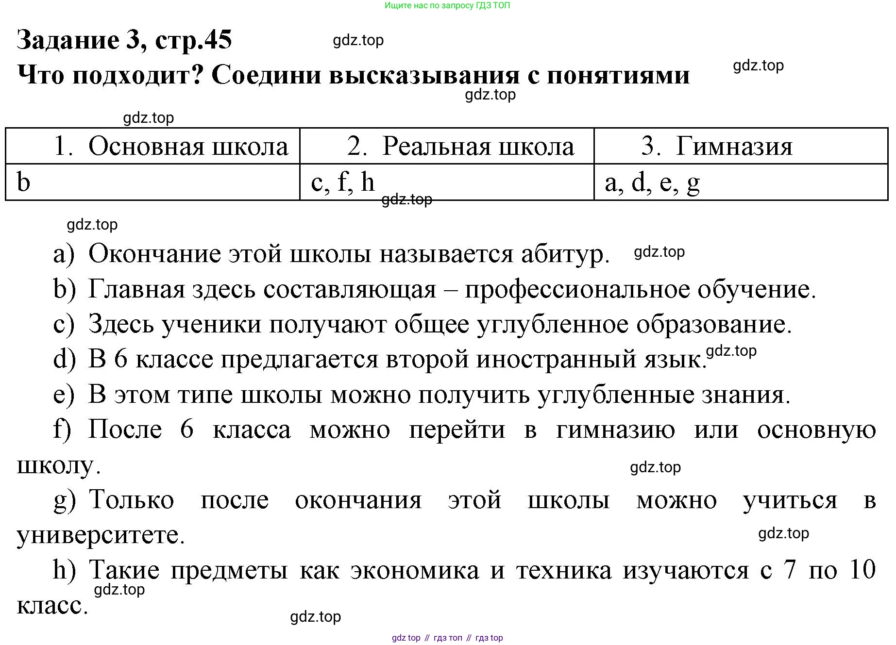 Немецкий язык (Deutsch), 9 класс рабочая тетрадь (arbeitsbuch), авторы: Бим Инесса Львовна (Bim I), Лытаева Мария Александровна (Lytajewa M), издательство Просвещение, Москва, 2021 - 2023, бирюзового цвета, страница 45, номер 3, Решение