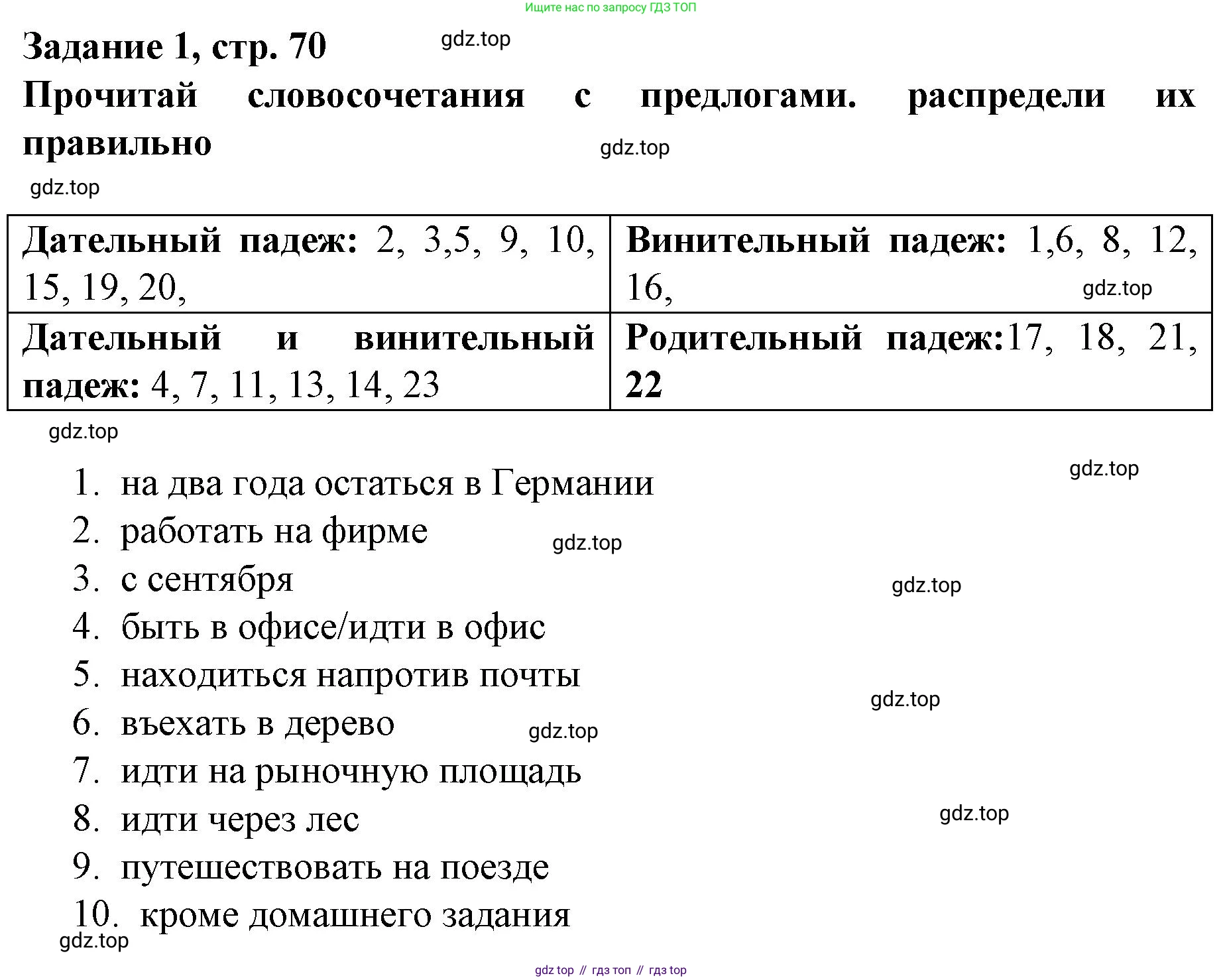 Немецкий язык (Deutsch), 9 класс рабочая тетрадь (arbeitsbuch), авторы: Бим Инесса Львовна (Bim I), Лытаева Мария Александровна (Lytajewa M), издательство Просвещение, Москва, 2021 - 2023, бирюзового цвета, страница 70, номер 1, Решение