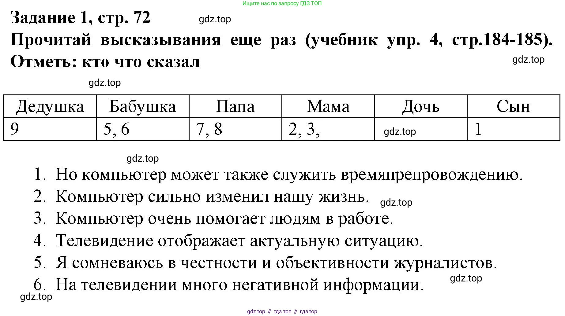 Немецкий язык (Deutsch), 9 класс рабочая тетрадь (arbeitsbuch), авторы: Бим Инесса Львовна (Bim I), Лытаева Мария Александровна (Lytajewa M), издательство Просвещение, Москва, 2021 - 2023, бирюзового цвета, страница 72, номер 1, Решение