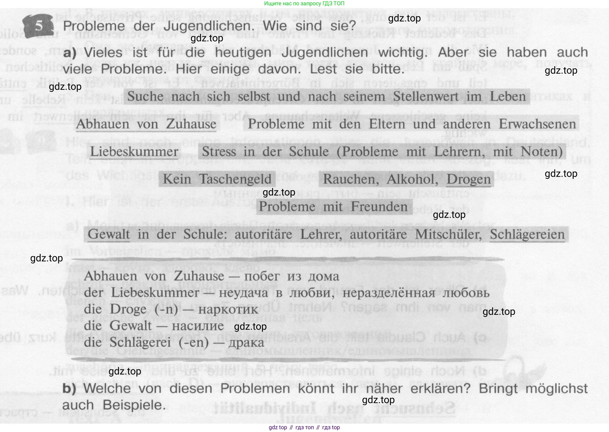 Немецкий язык (Deutsch), 9 класс учебник (lehrbuch), авторы: Бим Инесса Львовна (Bim I), Садомова Людмила Васильевна (Sadomova L), издательство Просвещение, Москва, 2023, бирюзового цвета, страница 85, номер 5, Условие 2015-2022