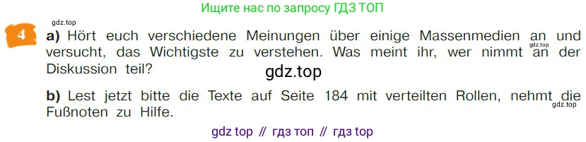 Немецкий язык (Deutsch), 9 класс учебник (lehrbuch), авторы: Бим Инесса Львовна (Bim I), Садомова Людмила Васильевна (Sadomova L), издательство Просвещение, Москва, 2023, бирюзового цвета, страница 183, номер 4, Условие 2023