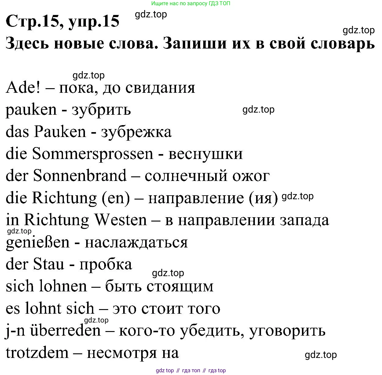 Немецкий язык (Deutsch), 9 класс учебник (lehrbuch), авторы: Бим Инесса Львовна (Bim I), Садомова Людмила Васильевна (Sadomova L), издательство Просвещение, Москва, 2023, бирюзового цвета, страница 15, номер 15, Решение 2023