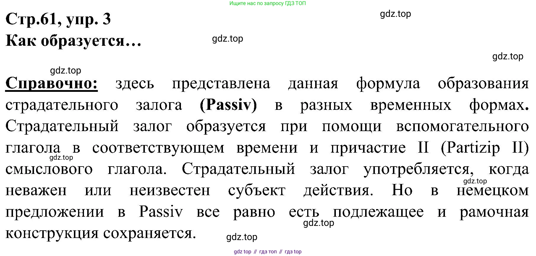 Немецкий язык (Deutsch), 9 класс учебник (lehrbuch), авторы: Бим Инесса Львовна (Bim I), Садомова Людмила Васильевна (Sadomova L), издательство Просвещение, Москва, 2023, бирюзового цвета, страница 61, номер 3, Решение 2023