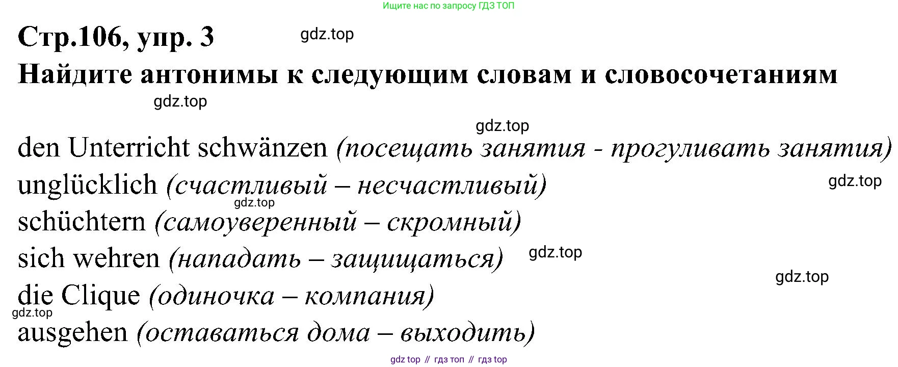 Немецкий язык (Deutsch), 9 класс учебник (lehrbuch), авторы: Бим Инесса Львовна (Bim I), Садомова Людмила Васильевна (Sadomova L), издательство Просвещение, Москва, 2023, бирюзового цвета, страница 106, номер 3, Решение 2023