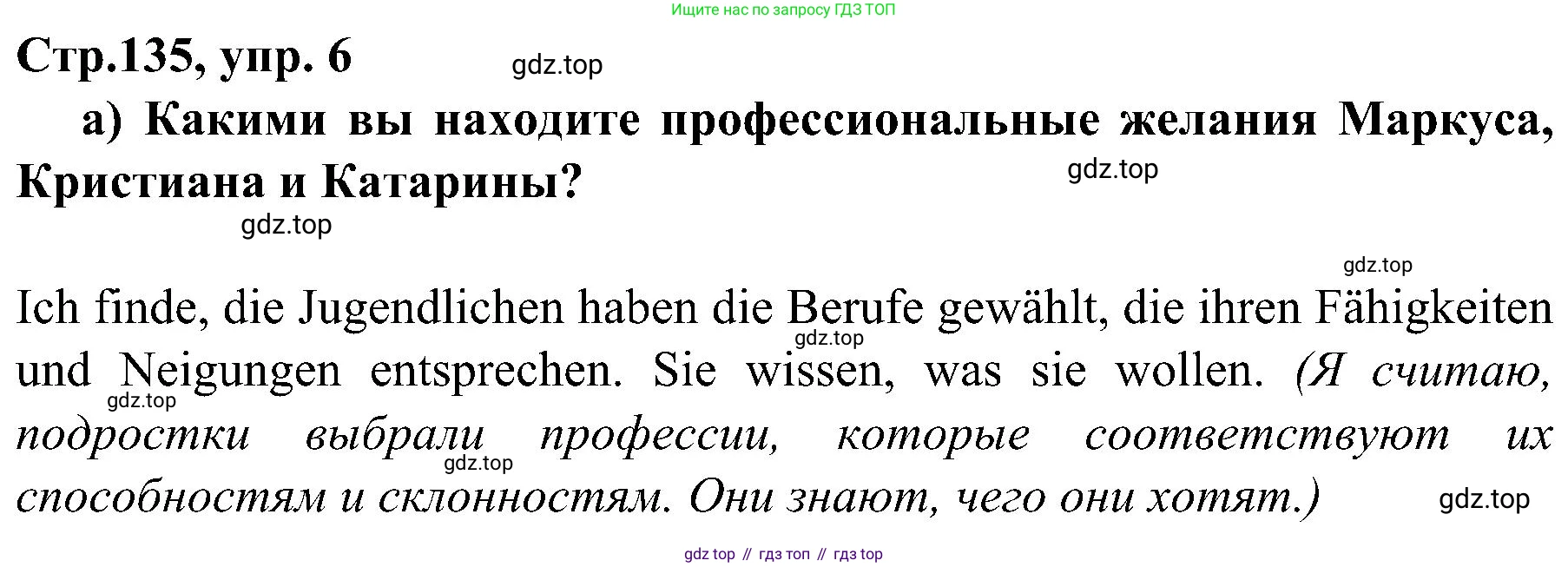 Немецкий язык (Deutsch), 9 класс учебник (lehrbuch), авторы: Бим Инесса Львовна (Bim I), Садомова Людмила Васильевна (Sadomova L), издательство Просвещение, Москва, 2023, бирюзового цвета, страница 135, номер 6, Решение 2023