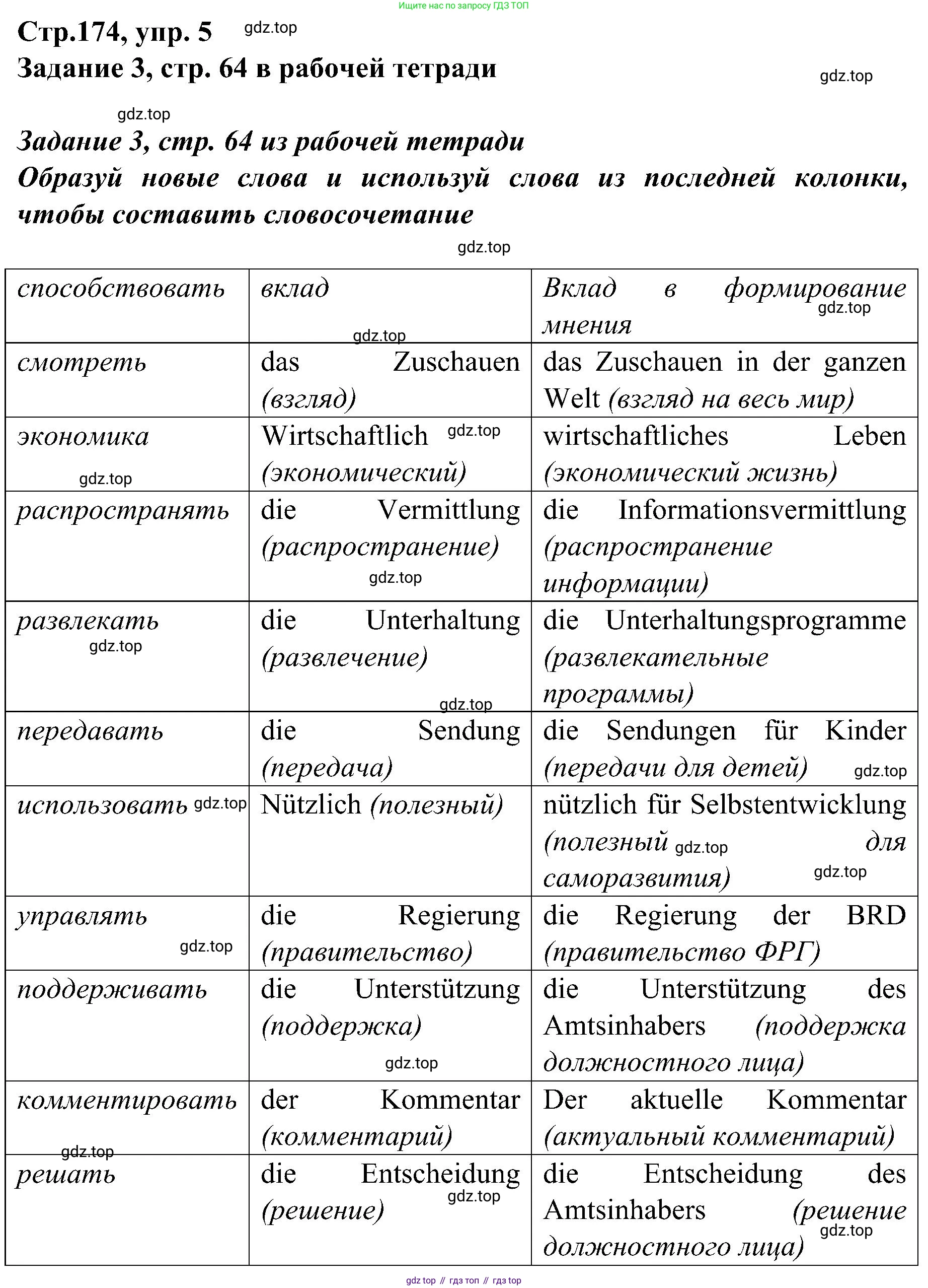 Немецкий язык (Deutsch), 9 класс учебник (lehrbuch), авторы: Бим Инесса Львовна (Bim I), Садомова Людмила Васильевна (Sadomova L), издательство Просвещение, Москва, 2023, бирюзового цвета, страница 174, номер 5, Решение 2023