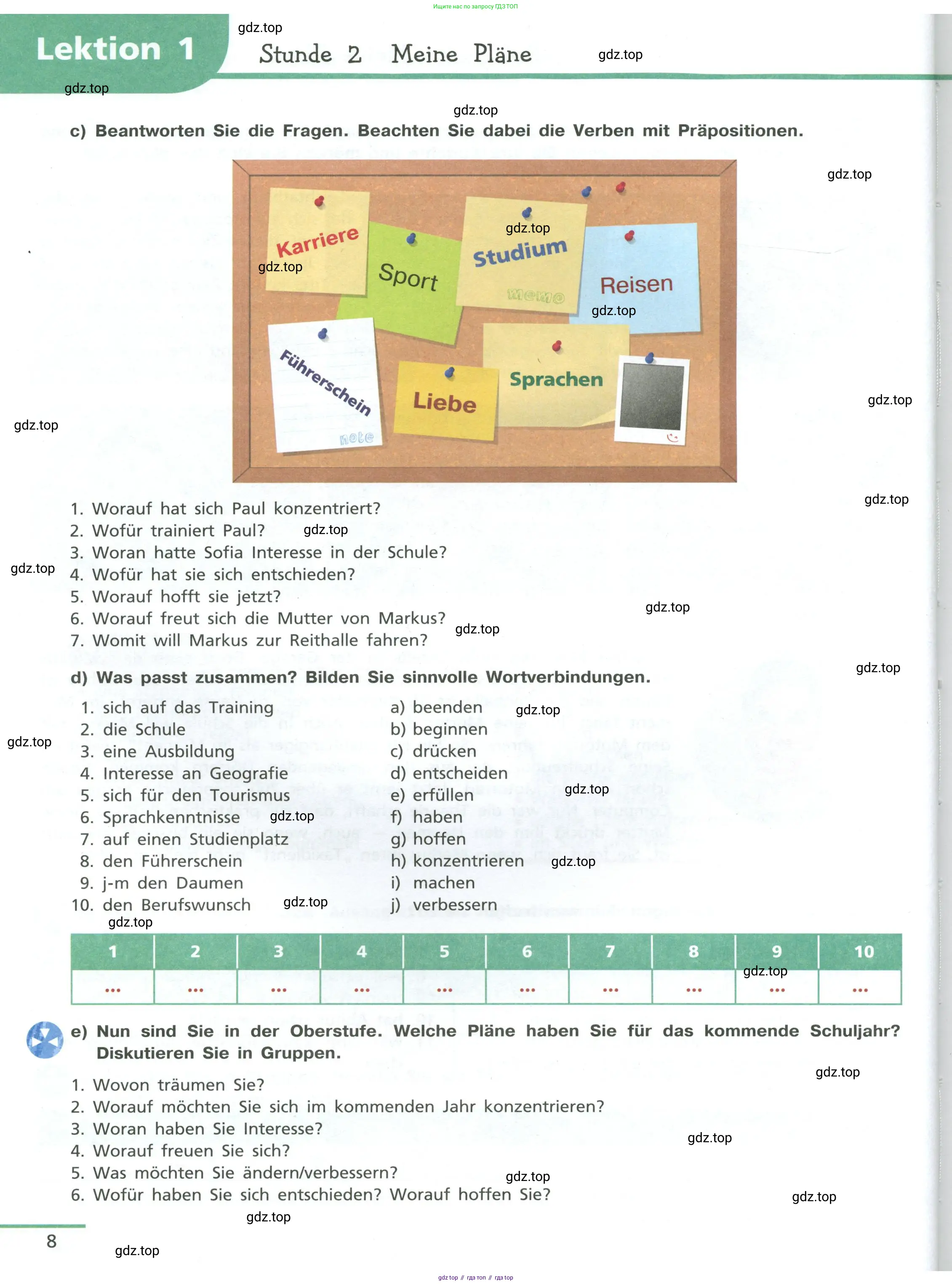 Немецкий язык (Deutsch), 10 класс учебник (lehrbuch), авторы: Бим Инесса Львовна (Bim I), Лытаева Мария Александровна (Lytajewa M), издательство Просвещение, Москва, 2023, страница 8