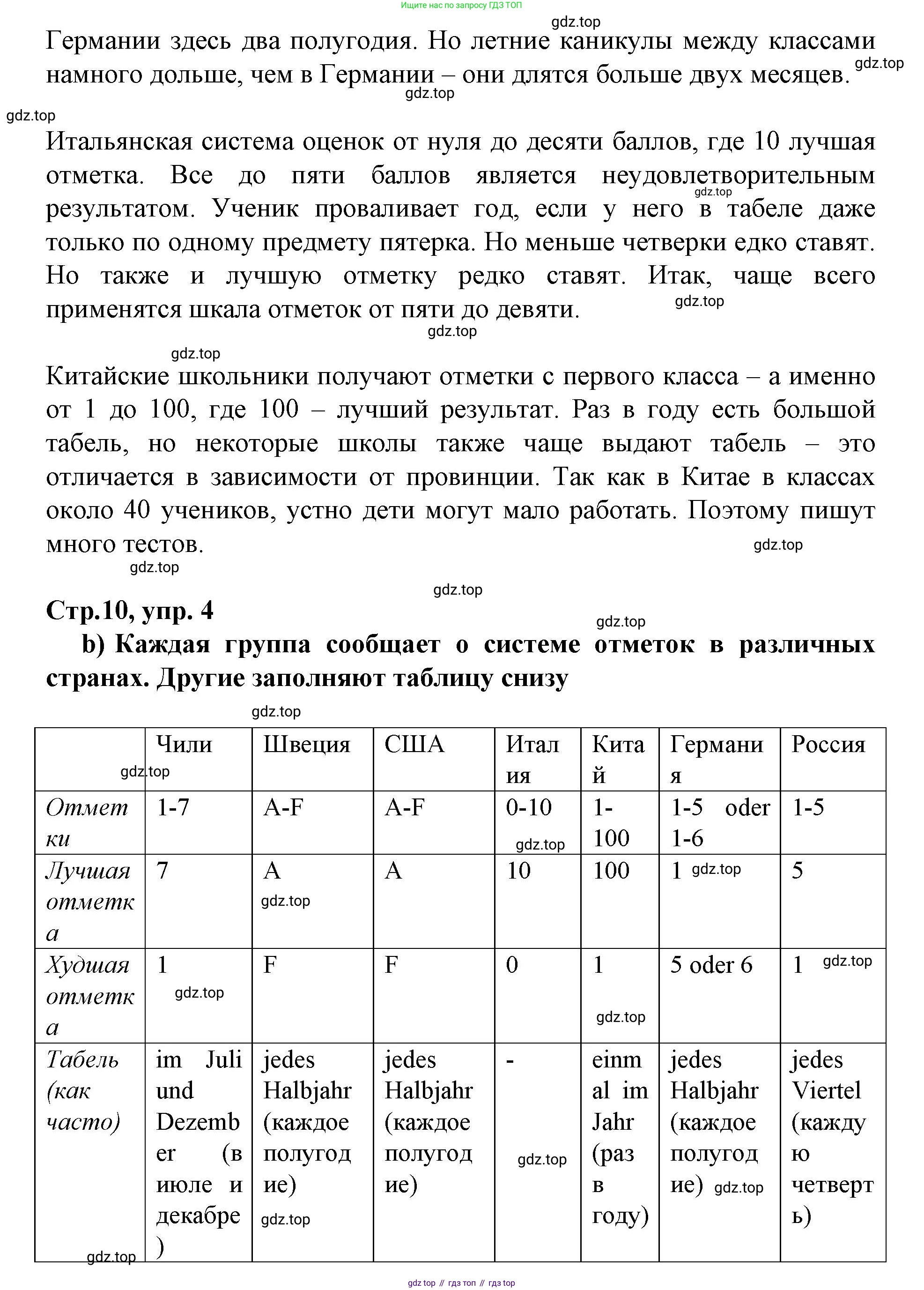 ГДЗ Немецкий язык (Deutsch), 10 класс учебник (lehrbuch), авторы: Бим Инесса Львовна (Bim I), Лытаева Мария Александровна (Lytajewa M), издательство Просвещение, Москва, 2023, страница 10, номер 4, Решение (продолжение 2)