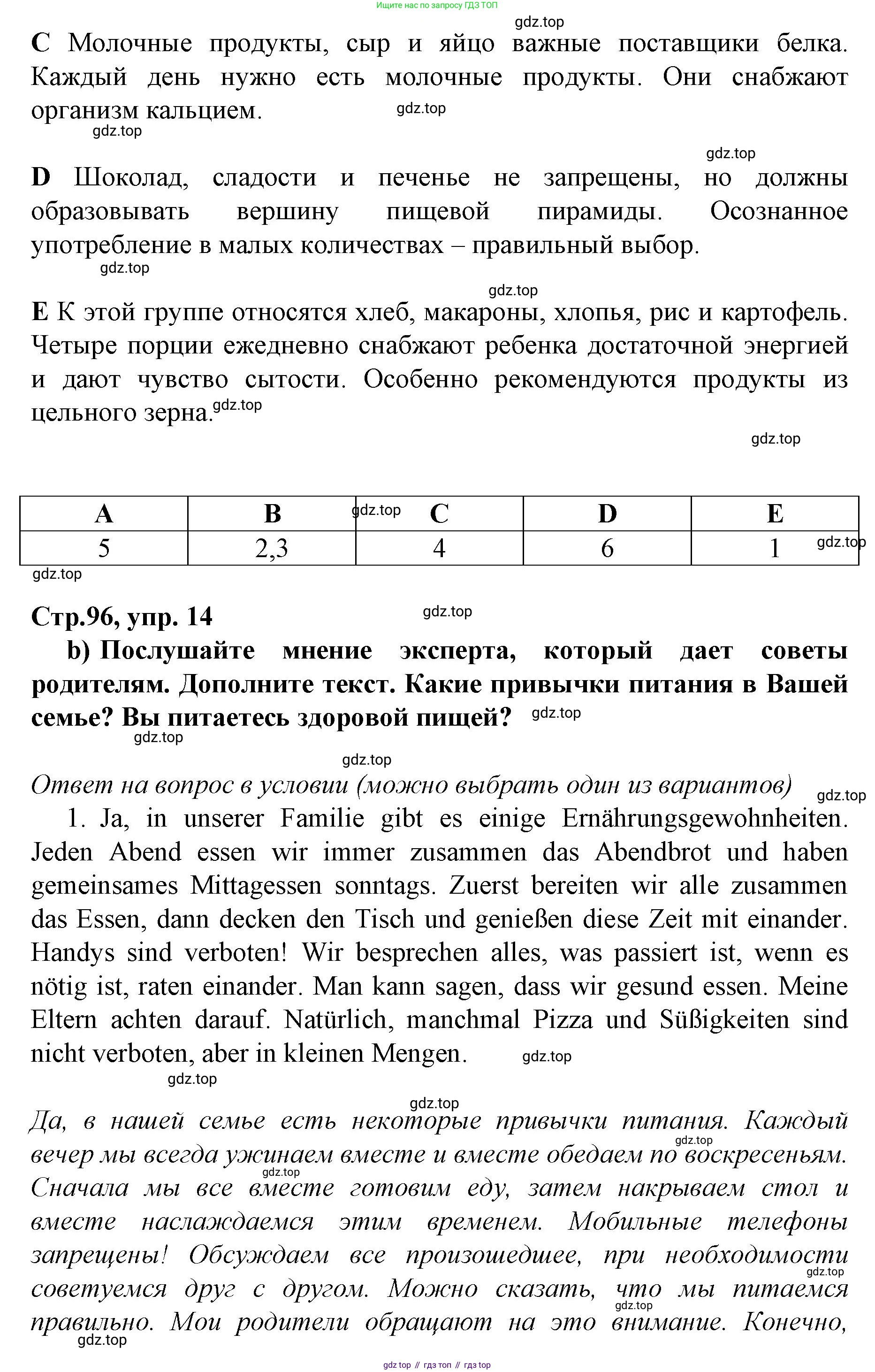 ГДЗ Немецкий язык (Deutsch), 10 класс учебник (lehrbuch), авторы: Бим Инесса Львовна (Bim I), Лытаева Мария Александровна (Lytajewa M), издательство Просвещение, Москва, 2023, страница 96, номер 14, Решение (продолжение 2)