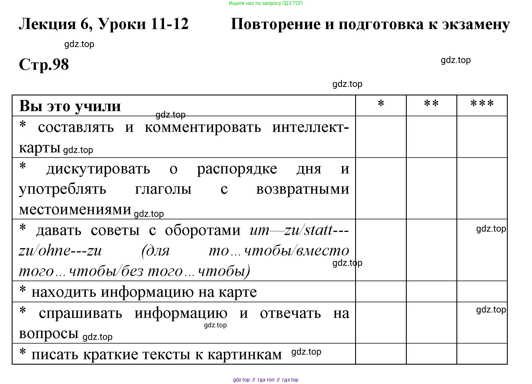ГДЗ Немецкий язык (Deutsch), 10 класс учебник (lehrbuch), авторы: Бим Инесса Львовна (Bim I), Лытаева Мария Александровна (Lytajewa M), издательство Просвещение, Москва, 2023, страница 98, Решение