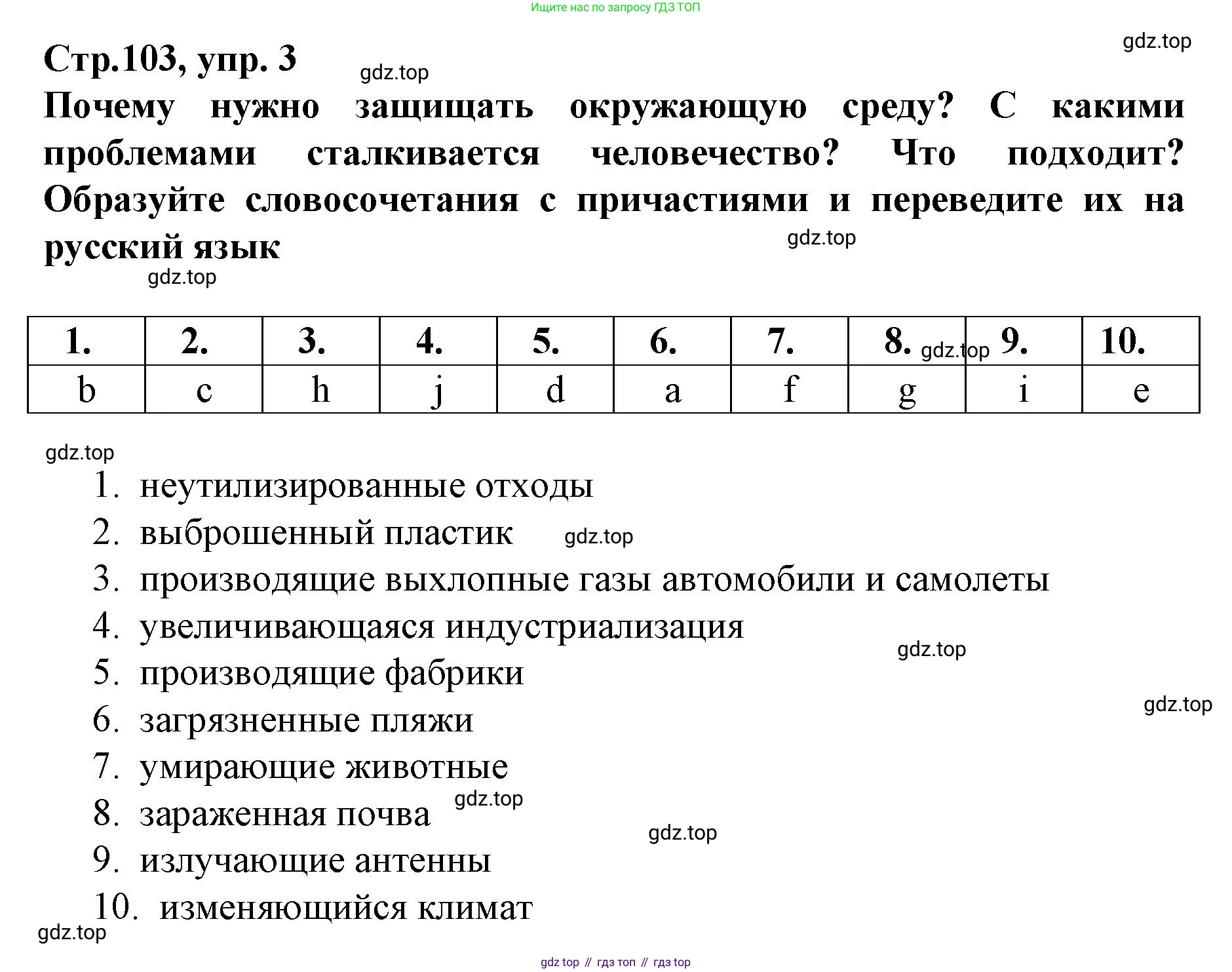 ГДЗ Немецкий язык (Deutsch), 10 класс учебник (lehrbuch), авторы: Бим Инесса Львовна (Bim I), Лытаева Мария Александровна (Lytajewa M), издательство Просвещение, Москва, 2023, страница 103, номер 3, Решение