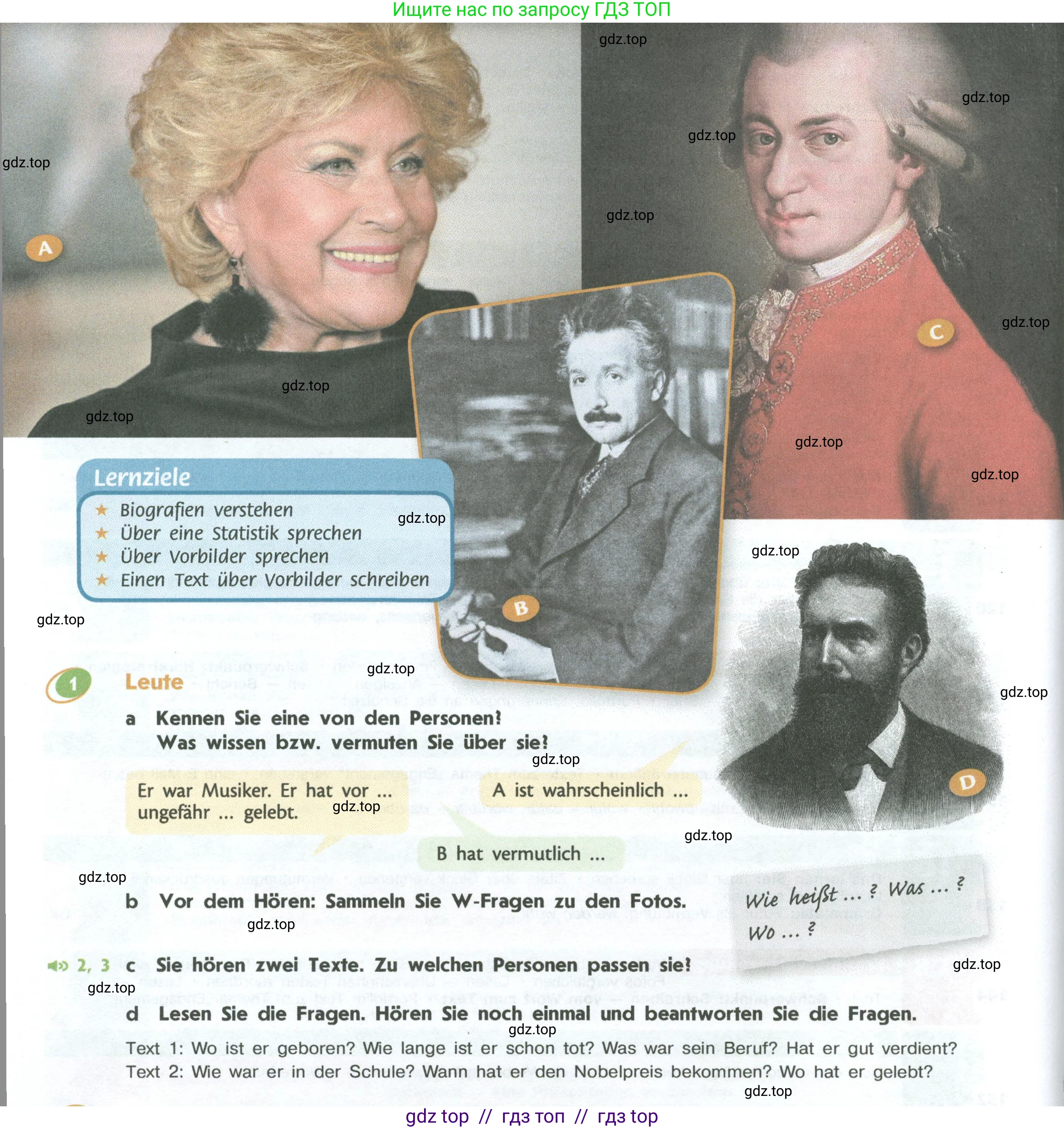 Немецкий язык (Deutsch), 10 класс учебник (lehrbuch), авторы: Аверин Михаил Михайлович (Awerin М), Бажанов Александр Евгеньевич, Фурманова София Львовна, Джин Фридерике (Jin Friederike), Рорман Лутц (Rohrmann Lutz), Михалак Магдалена (Michalak Magdalena), Фосс Уте (Voß Ute), издательство Просвещение, Москва, 2019, страница 6, номер 1, Условие