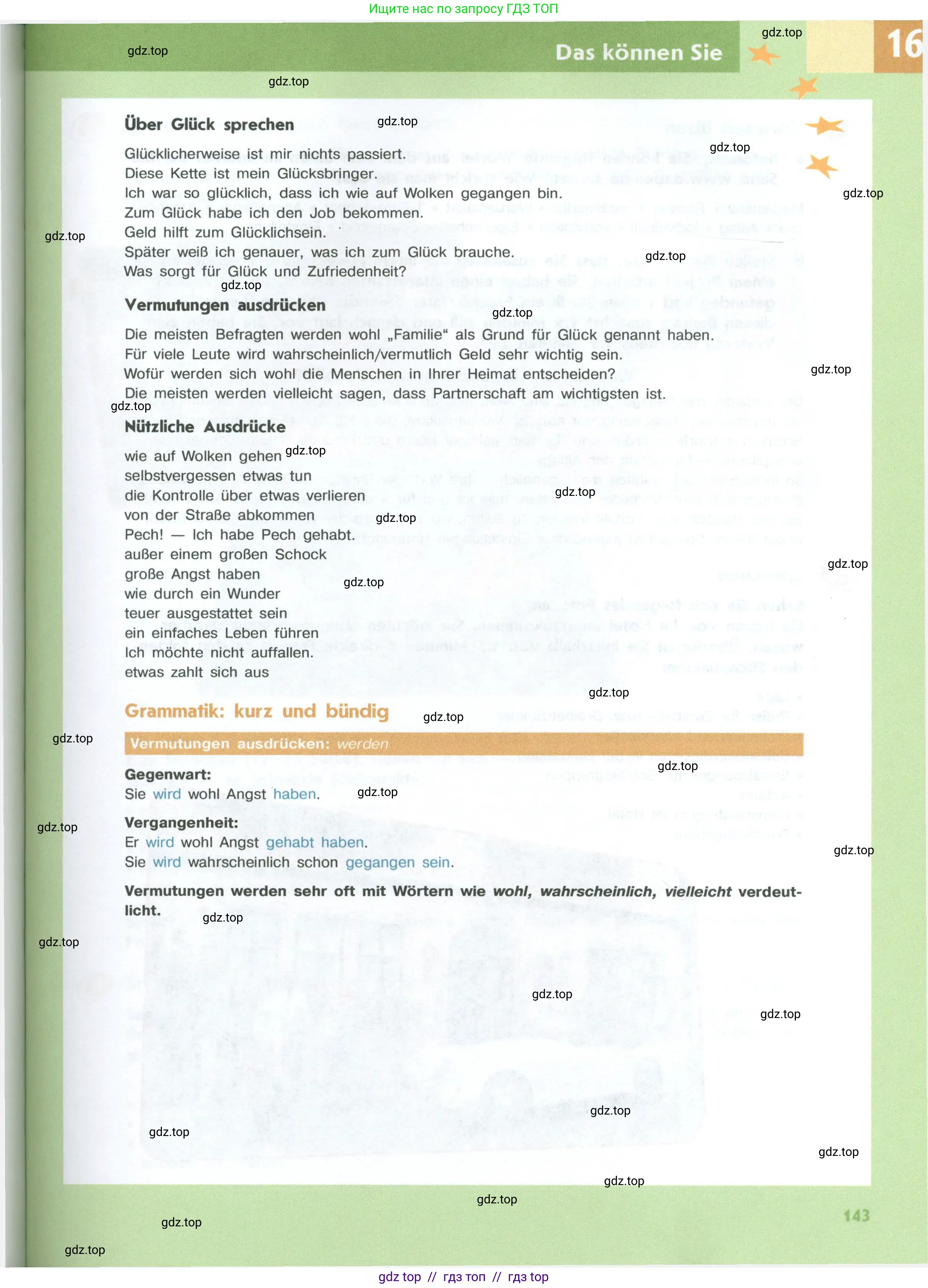 Немецкий язык (Deutsch), 10 класс учебник (lehrbuch), авторы: Аверин Михаил Михайлович (Awerin М), Бажанов Александр Евгеньевич, Фурманова София Львовна, Джин Фридерике (Jin Friederike), Рорман Лутц (Rohrmann Lutz), Михалак Магдалена (Michalak Magdalena), Фосс Уте (Voß Ute), издательство Просвещение, Москва, 2019, страница 143