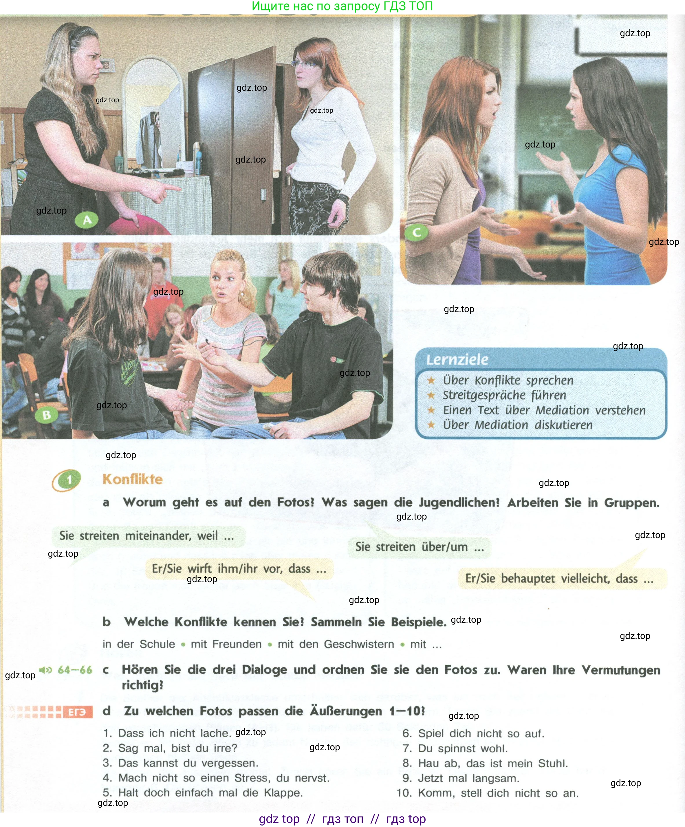 Немецкий язык (Deutsch), 10 класс учебник (lehrbuch), авторы: Аверин Михаил Михайлович (Awerin М), Бажанов Александр Евгеньевич, Фурманова София Львовна, Джин Фридерике (Jin Friederike), Рорман Лутц (Rohrmann Lutz), Михалак Магдалена (Michalak Magdalena), Фосс Уте (Voß Ute), издательство Просвещение, Москва, 2019, страница 114, номер 1, Условие