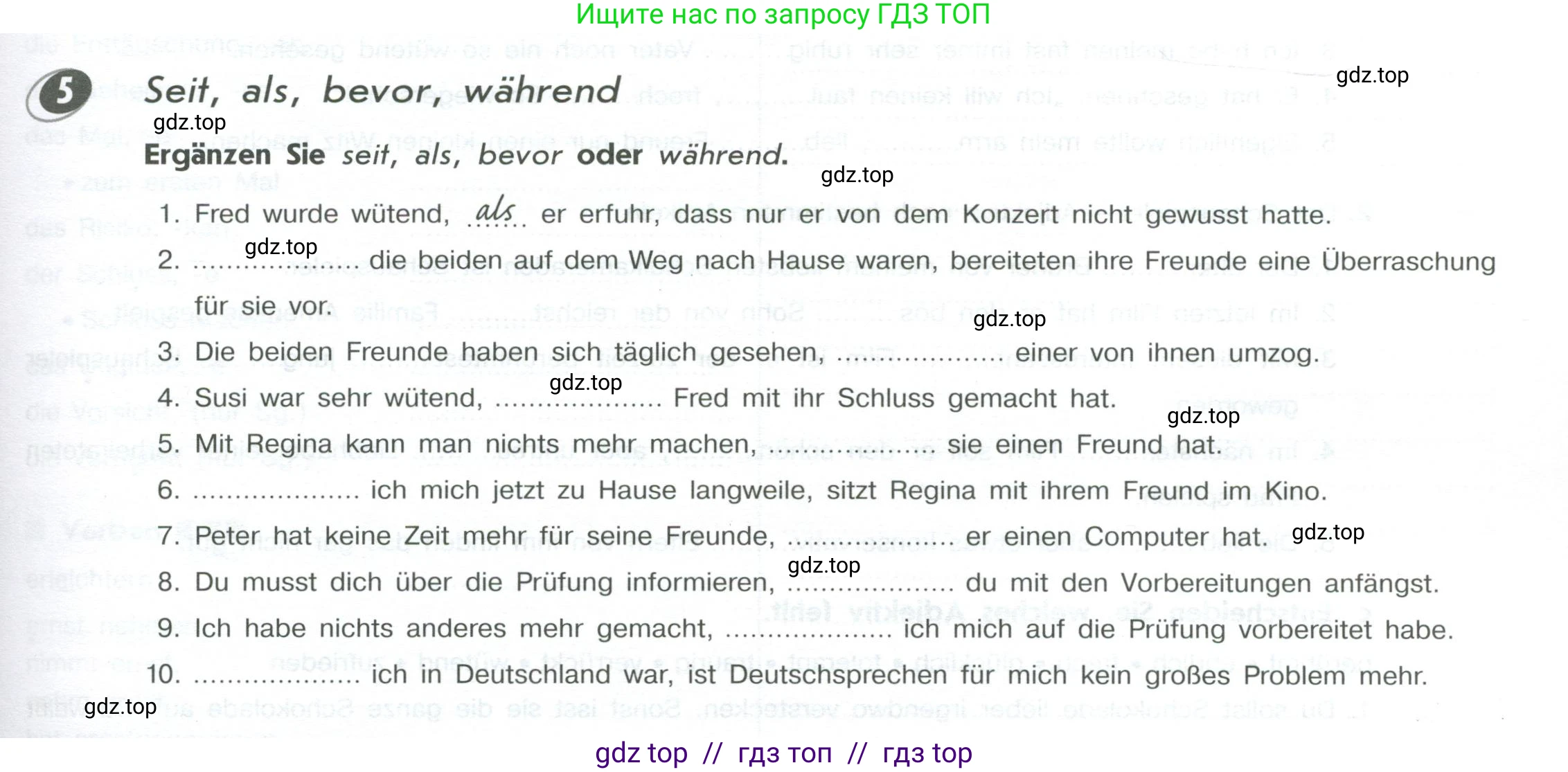 Немецкий язык (Deutsch), 10 класс рабочая тетрадь (arbeitsbuch), авторы: Бажанов Александр Евгеньевич, Фурманова София Львовна, Джин Фридерике (Jin Friederike), Рорман Лутц (Rohrmann Lutz), Михалак Магдалена (Michalak Magdalena), Фосс Уте (Voß Ute), издательство Просвещение, Москва, 2019, страница 29, номер 5, Условие