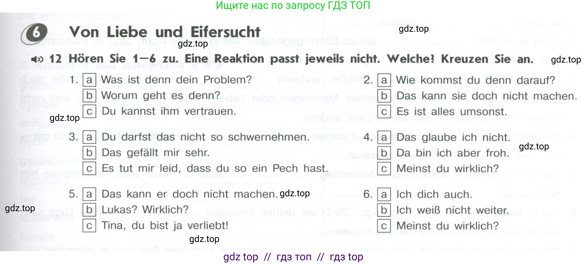 Немецкий язык (Deutsch), 10 класс рабочая тетрадь (arbeitsbuch), авторы: Бажанов Александр Евгеньевич, Фурманова София Львовна, Джин Фридерике (Jin Friederike), Рорман Лутц (Rohrmann Lutz), Михалак Магдалена (Michalak Magdalena), Фосс Уте (Voß Ute), издательство Просвещение, Москва, 2019, страница 29, номер 6, Условие