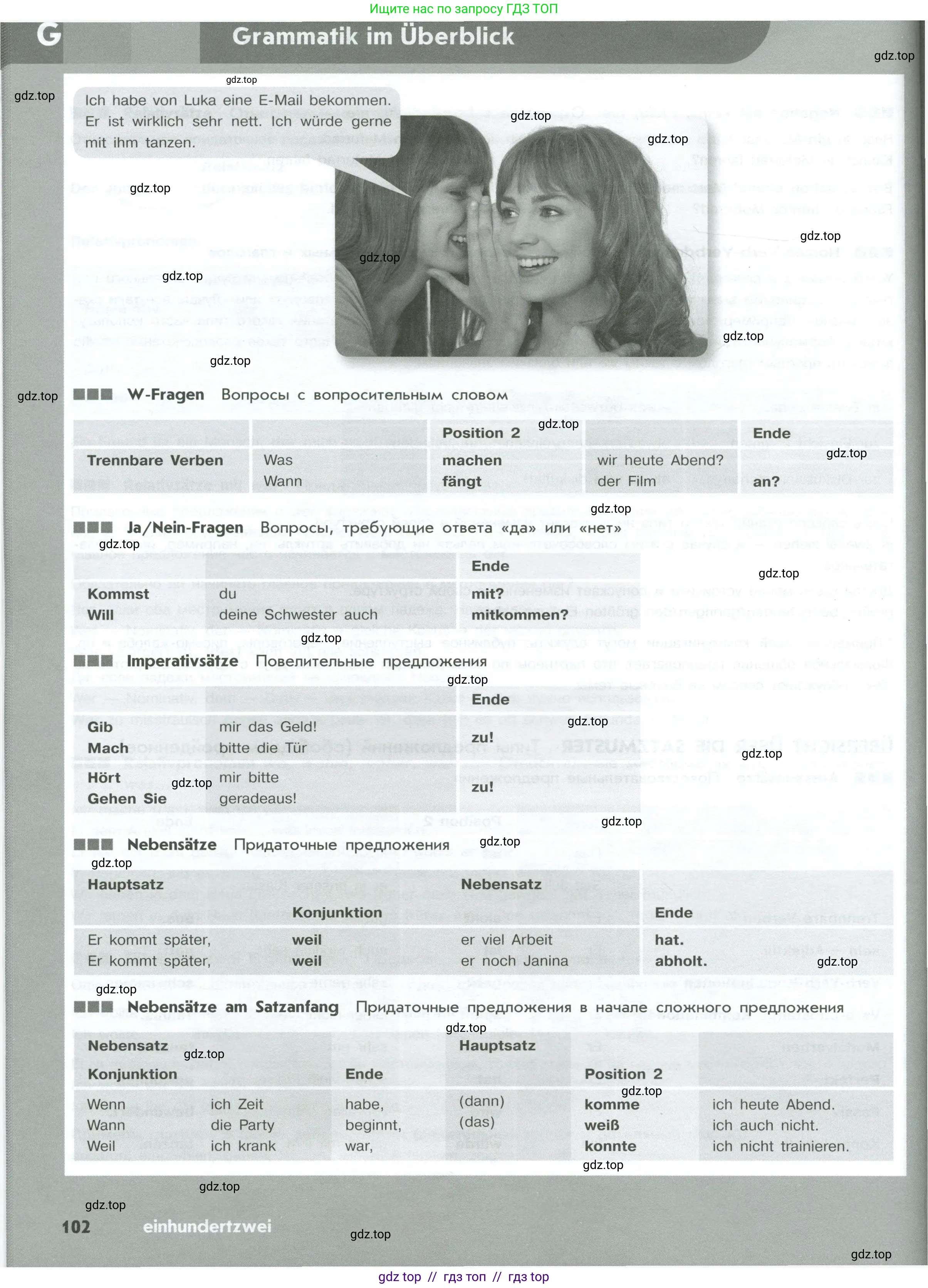 Немецкий язык (Deutsch), 10 класс рабочая тетрадь (arbeitsbuch), авторы: Бажанов Александр Евгеньевич, Фурманова София Львовна, Джин Фридерике (Jin Friederike), Рорман Лутц (Rohrmann Lutz), Михалак Магдалена (Michalak Magdalena), Фосс Уте (Voß Ute), издательство Просвещение, Москва, 2019, страница 102