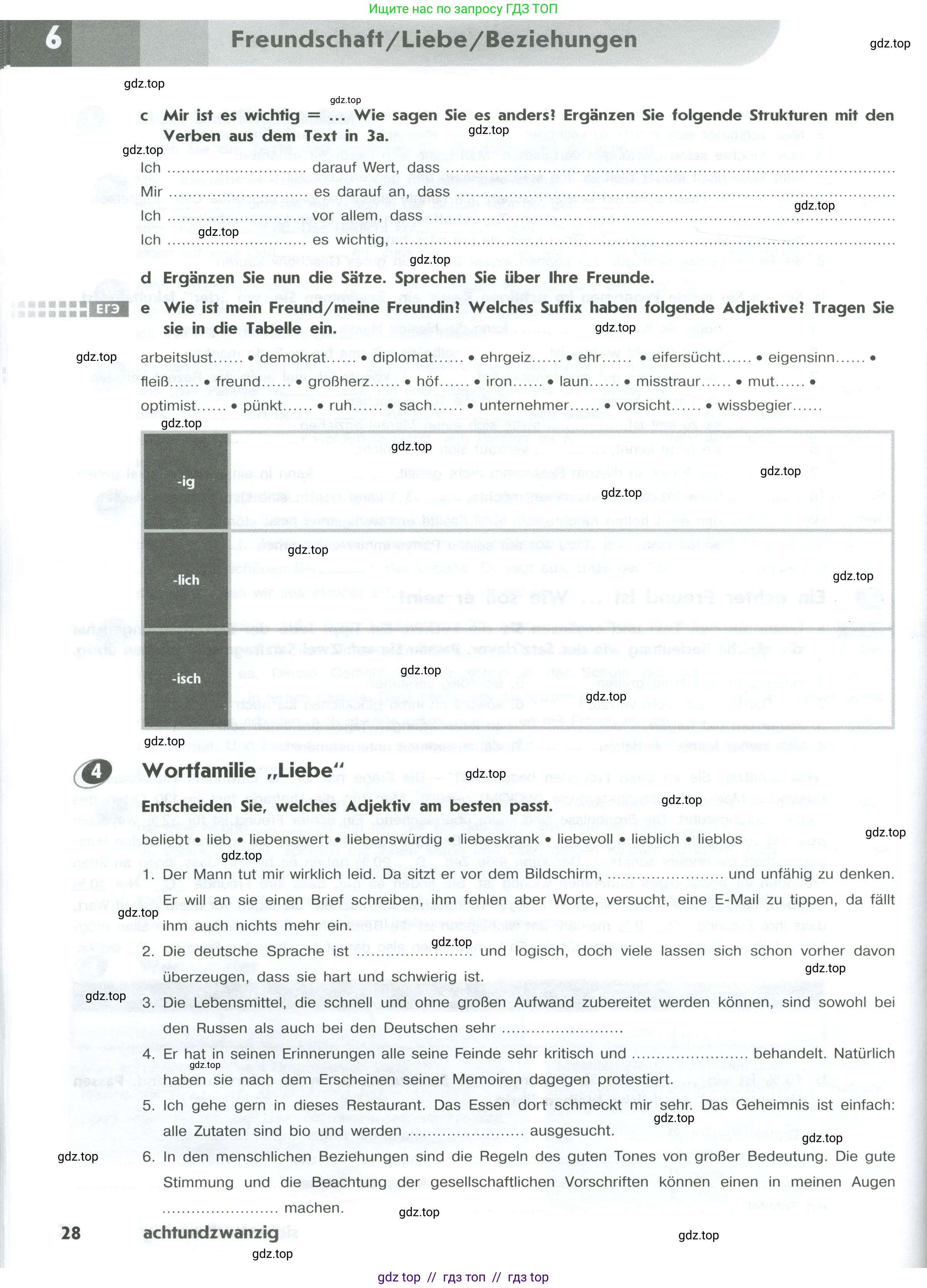 Немецкий язык (Deutsch), 10 класс рабочая тетрадь (arbeitsbuch), авторы: Бажанов Александр Евгеньевич, Фурманова София Львовна, Джин Фридерике (Jin Friederike), Рорман Лутц (Rohrmann Lutz), Михалак Магдалена (Michalak Magdalena), Фосс Уте (Voß Ute), издательство Просвещение, Москва, 2019, страница 28