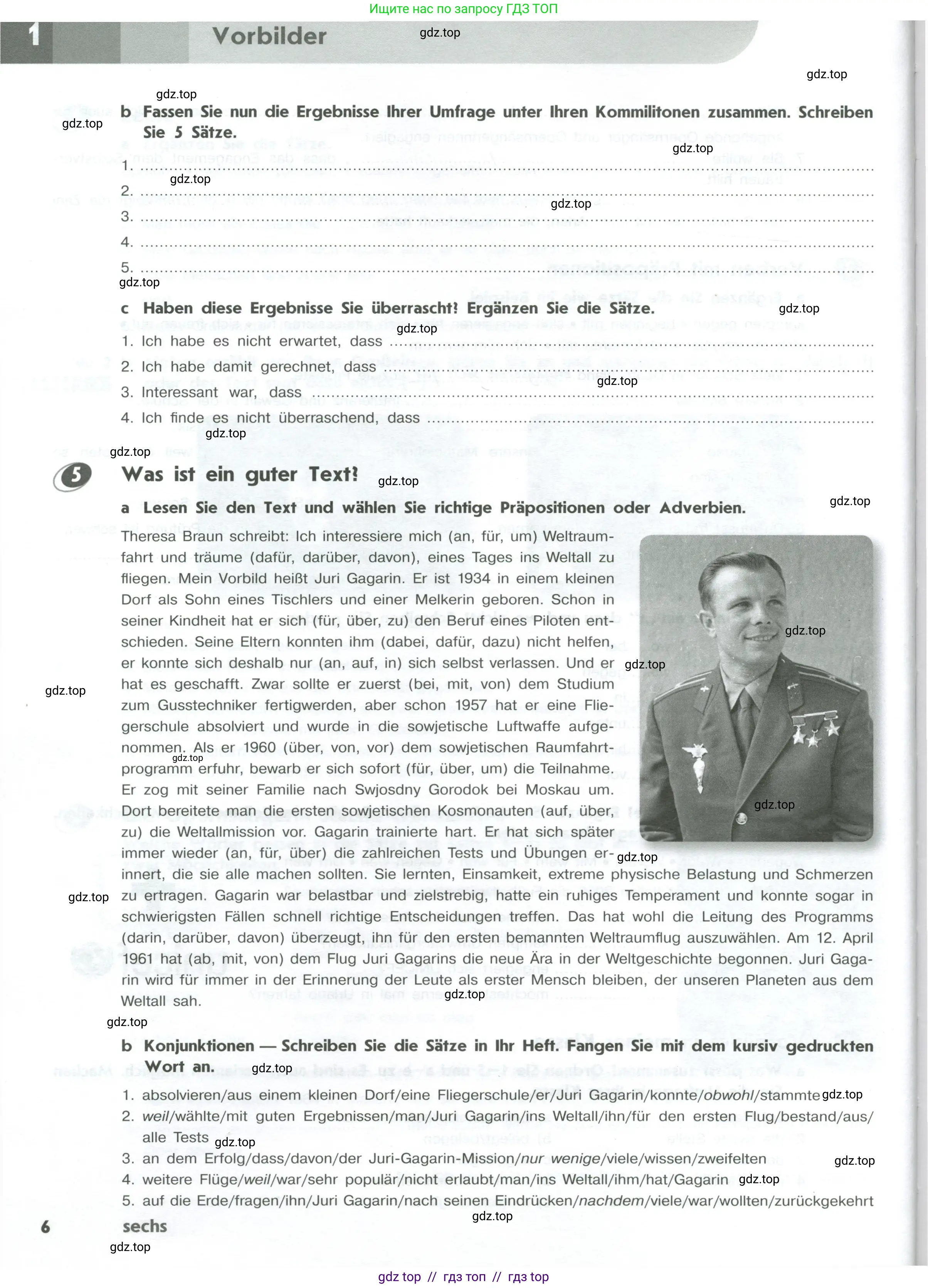 Немецкий язык (Deutsch), 10 класс рабочая тетрадь (arbeitsbuch), авторы: Бажанов Александр Евгеньевич, Фурманова София Львовна, Джин Фридерике (Jin Friederike), Рорман Лутц (Rohrmann Lutz), Михалак Магдалена (Michalak Magdalena), Фосс Уте (Voß Ute), издательство Просвещение, Москва, 2019, страница 6